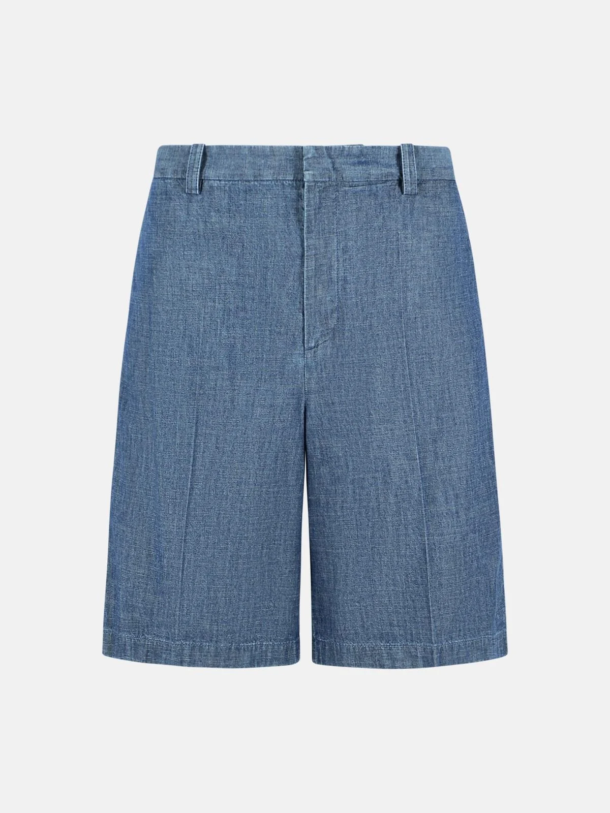BLUE COTTON BERMUDA SHORTS - 1