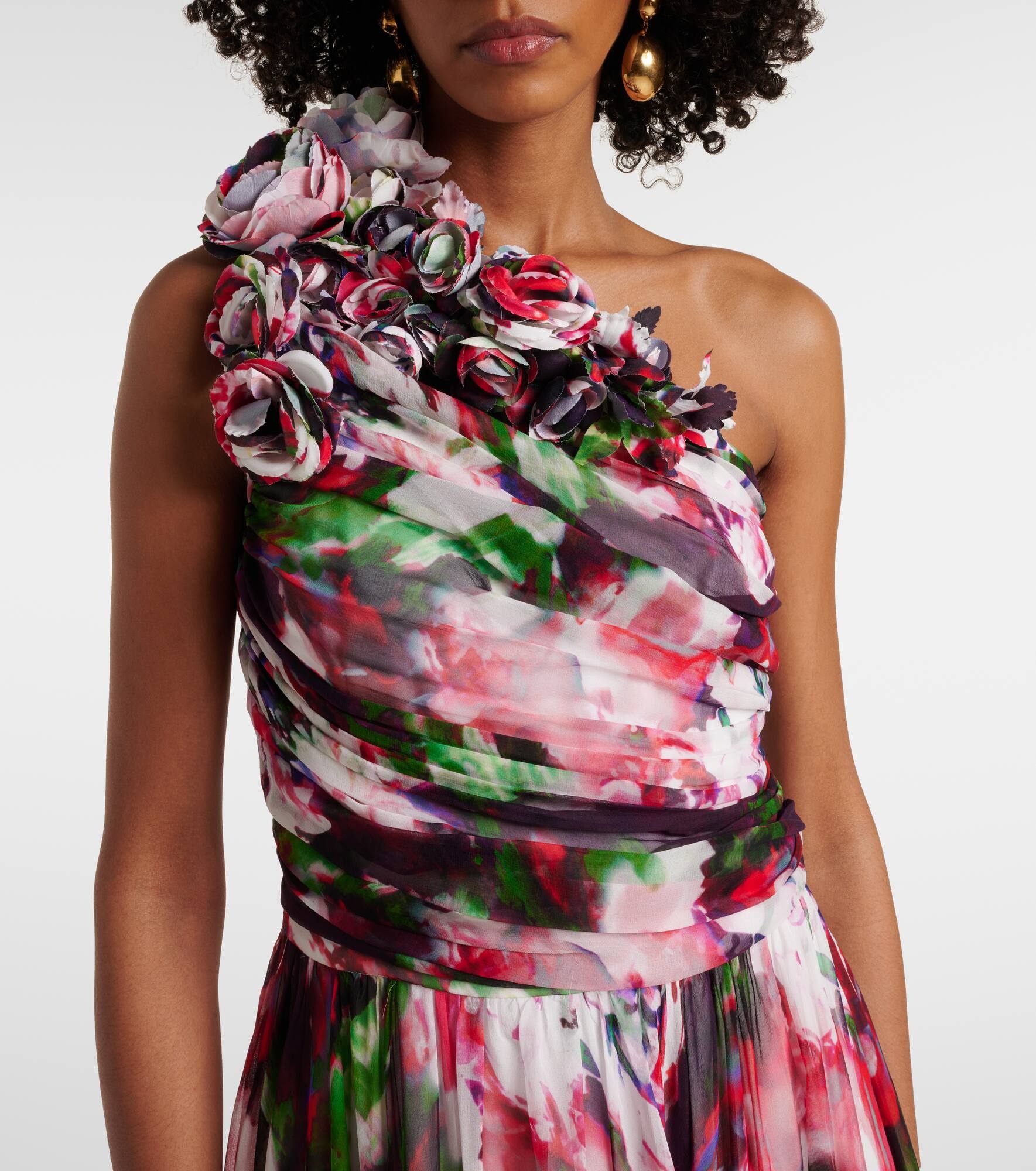 Jera floral silk georgette gown - 4