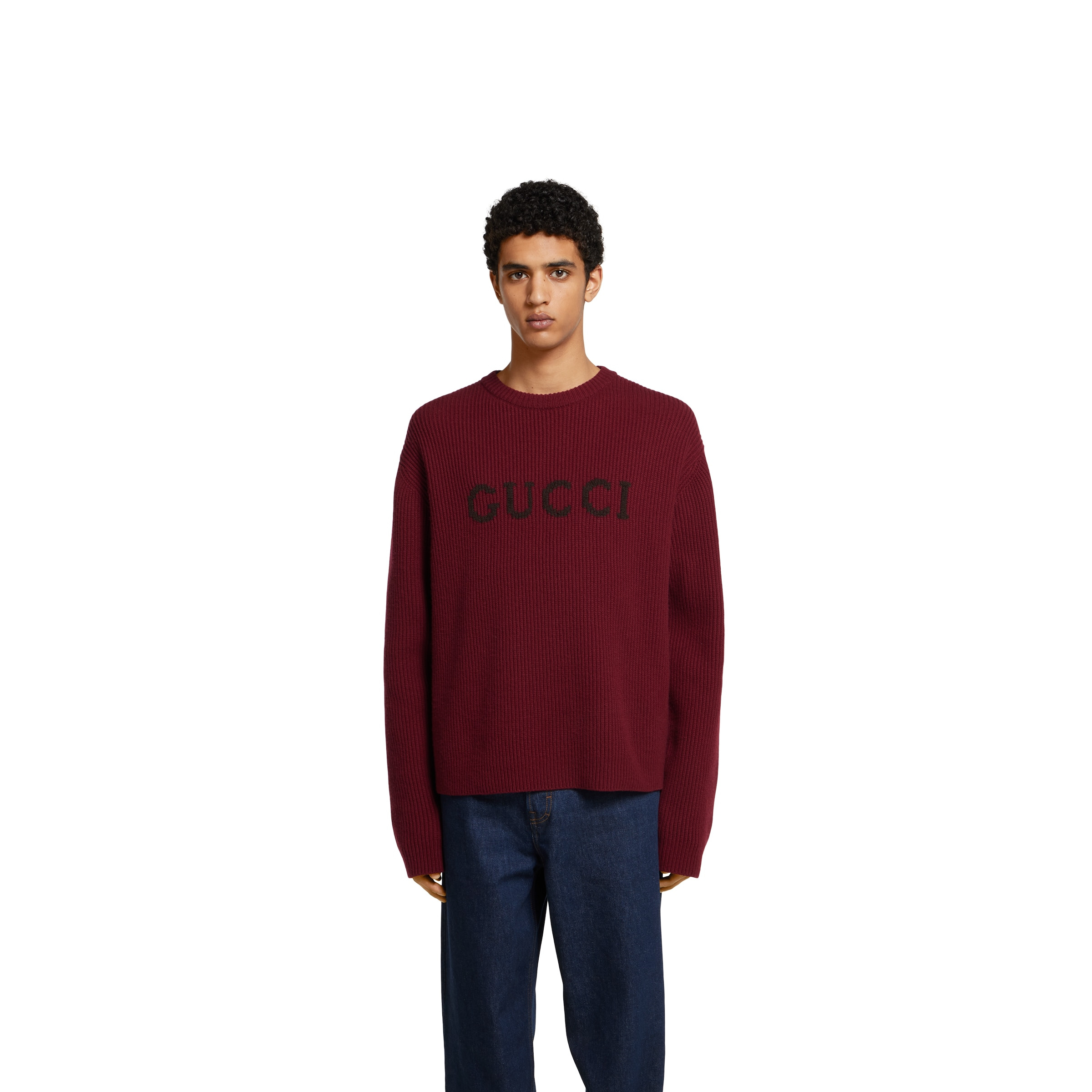 Wool cashmere rib knit sweater - 3