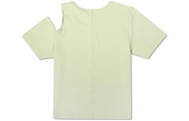 (WMNS) Converse Twisted Knits Slim Asymmetrical T-Shirt 'Green' 10023192-A03 - 2
