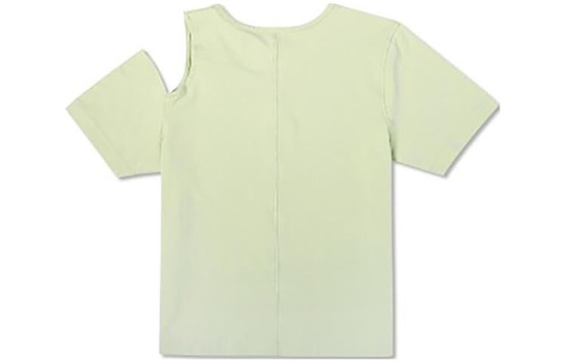 Converse (WMNS) Converse Twisted Knits Slim Asymmetrical T-Shirt 'Green' 10023192-A03 outlook
