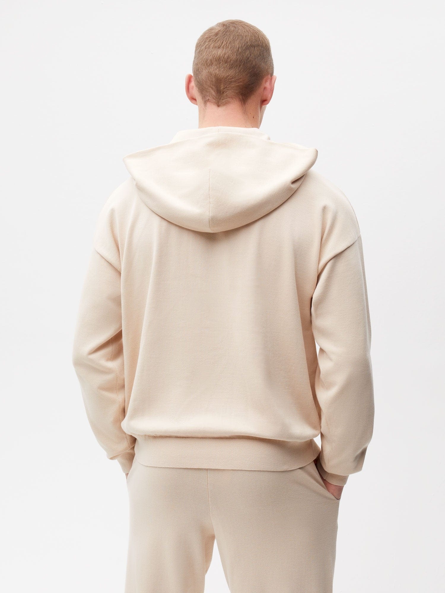 Organic Cotton Knit Hoodie - Sand - 4