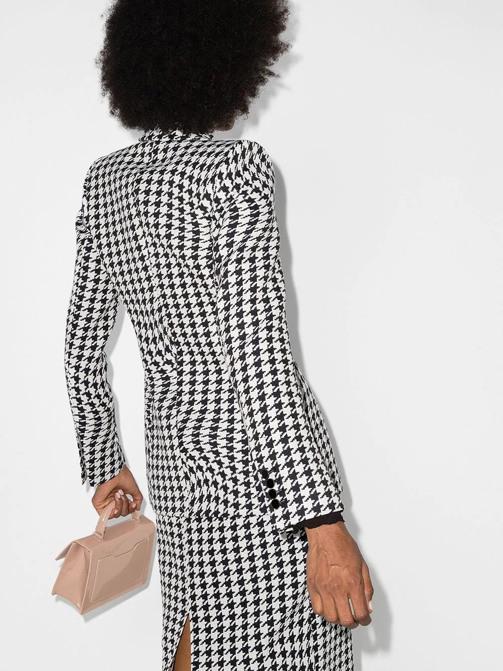 houndstooth single-breasted blazer - 3