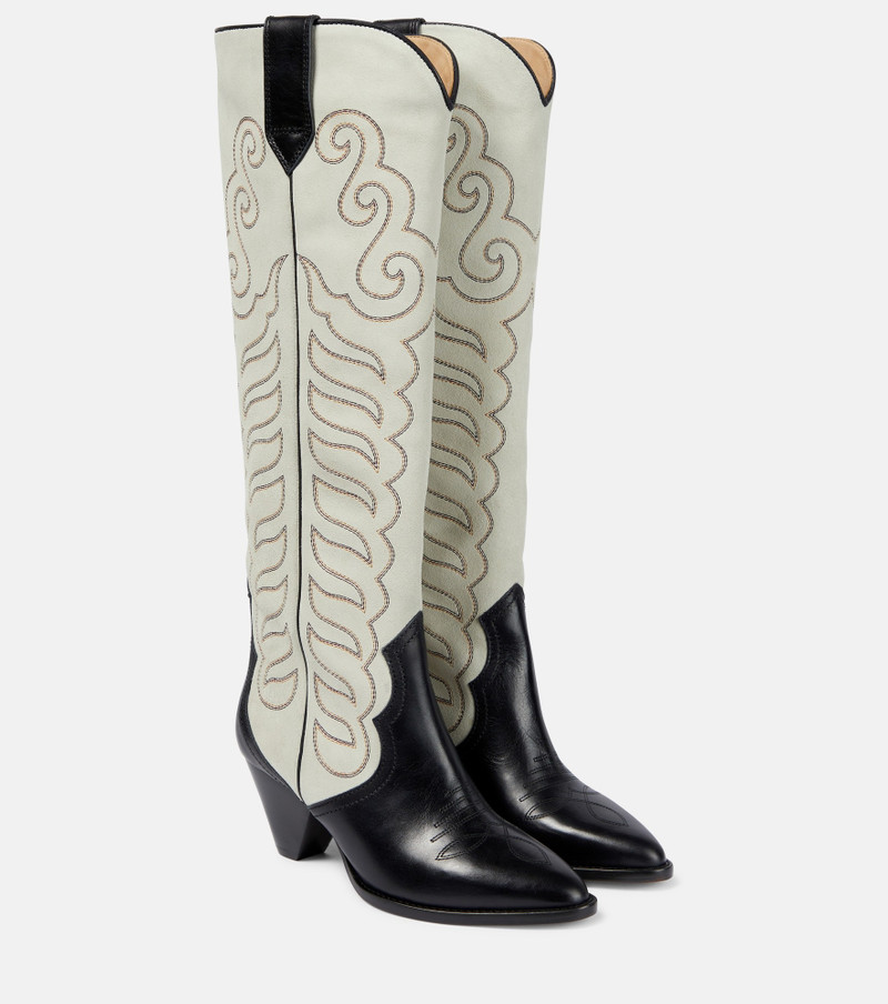 Liela 60mm embroidered leather boots - 1