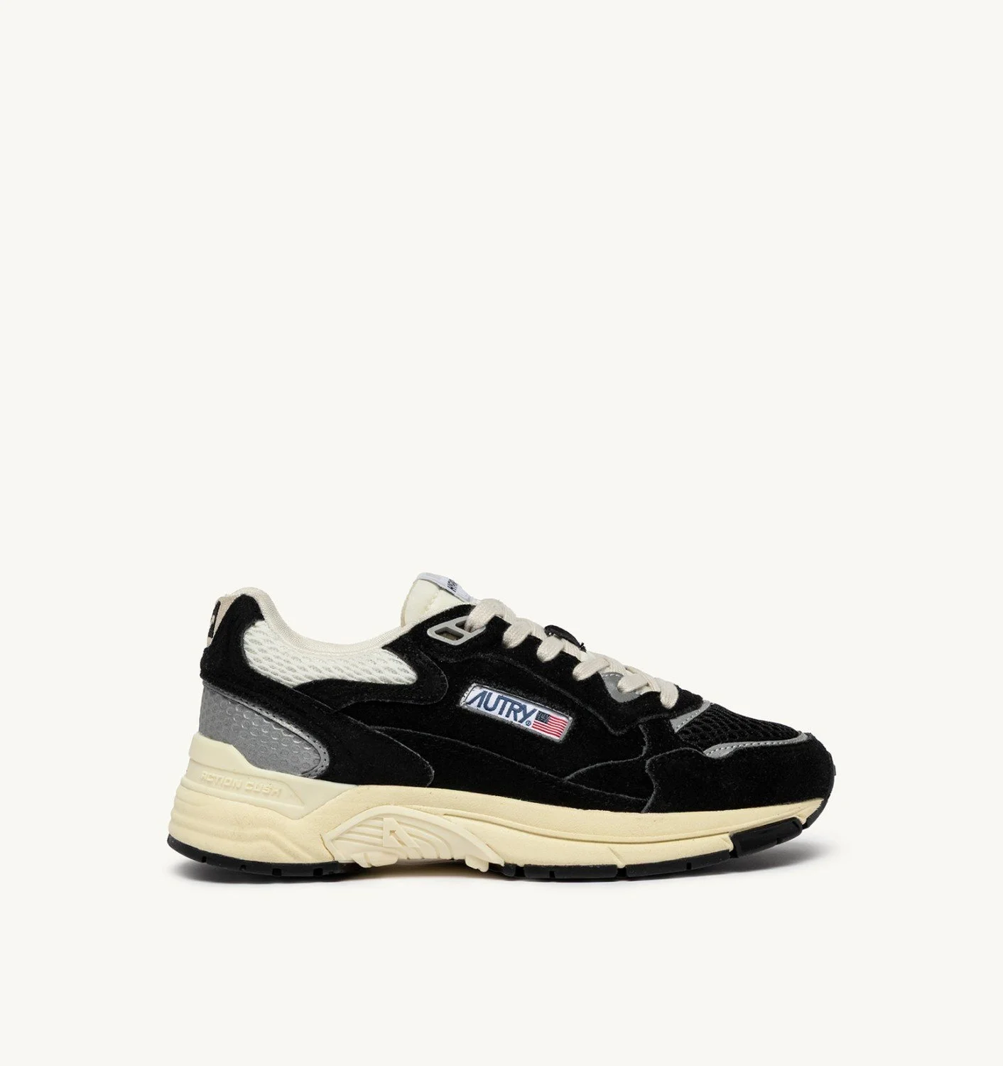 HYPERWAY SNEAKERS IN BLACK AND SILVER MESH AND SUEDE - 1