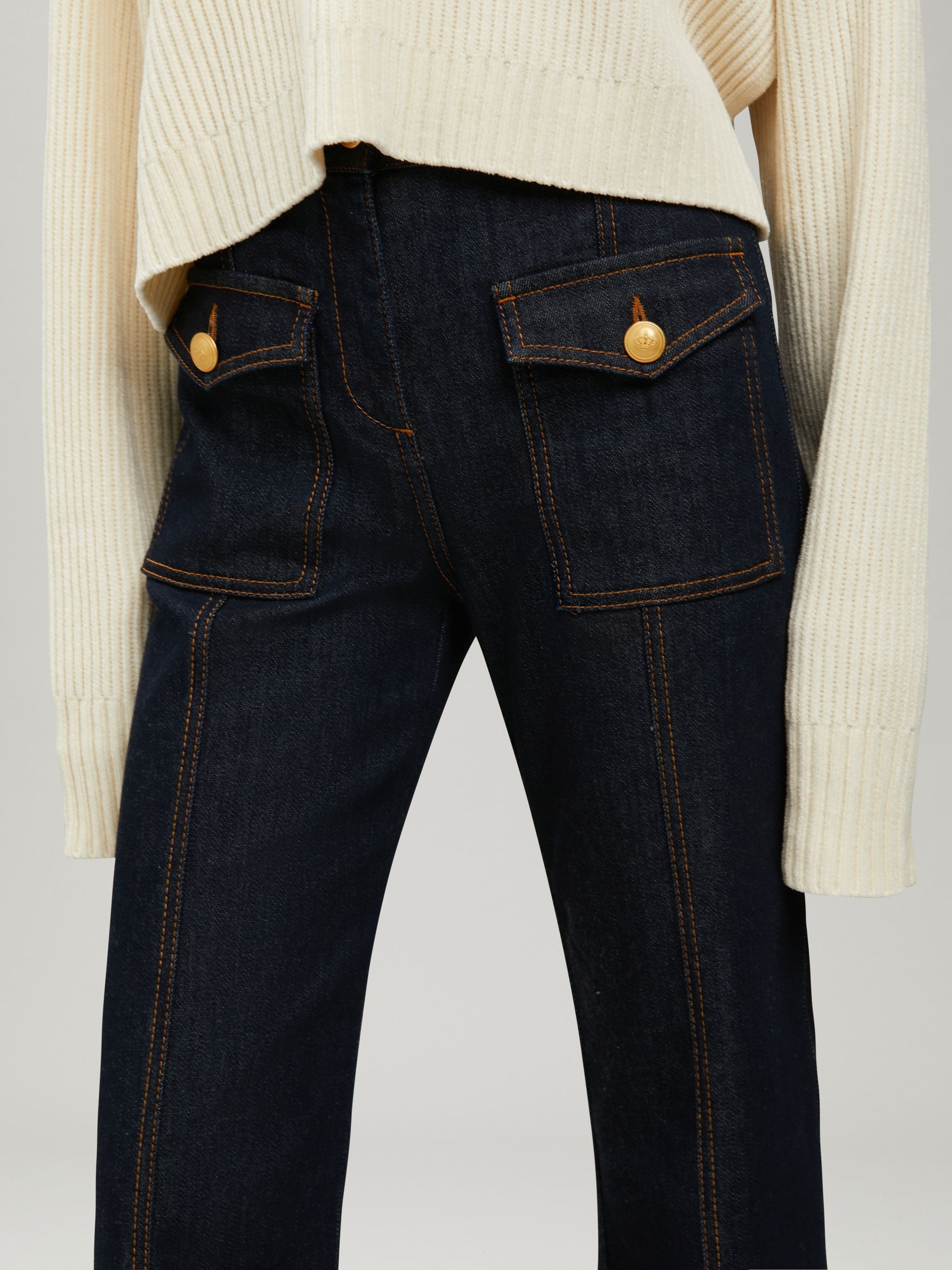 MARINE FLARE DENIM PANTS - 6