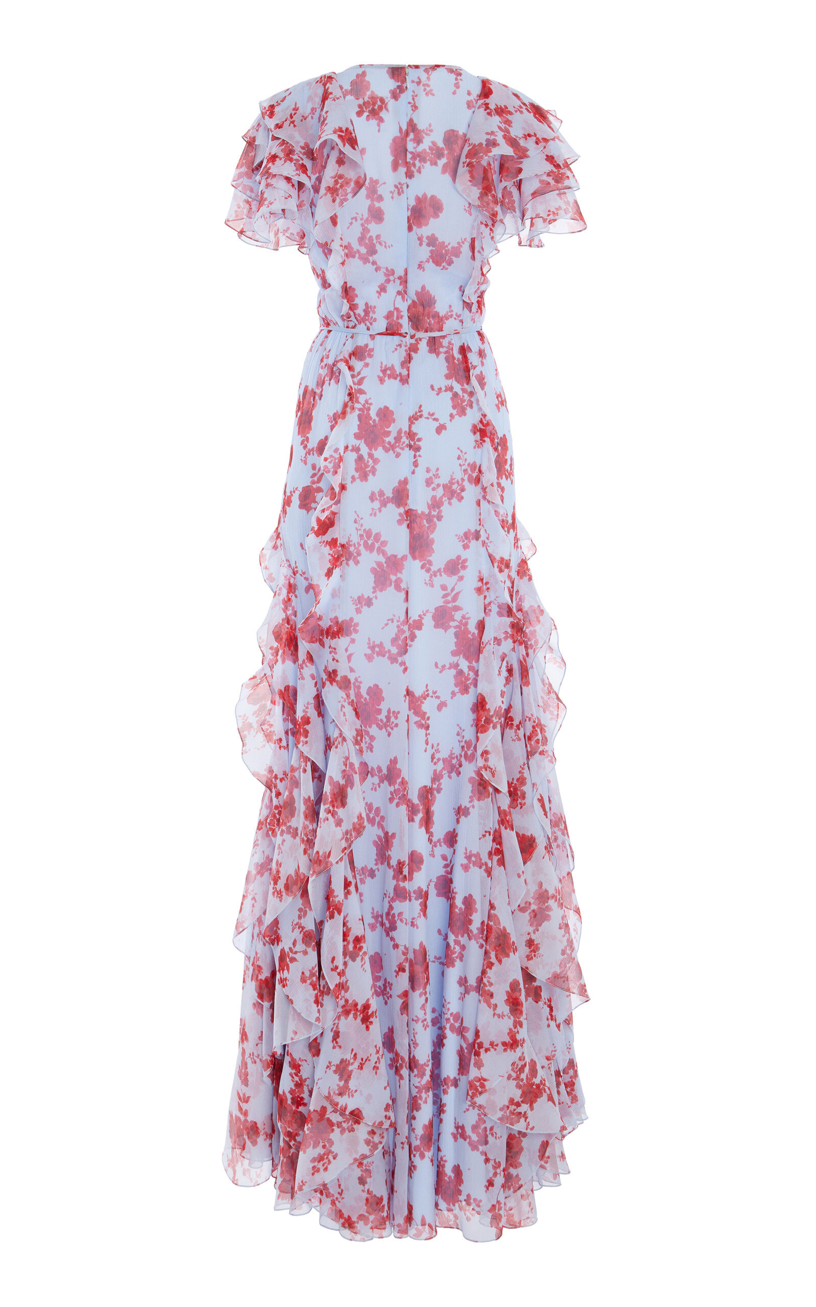 Rufffled Silk Chiffon Gown multi - 5