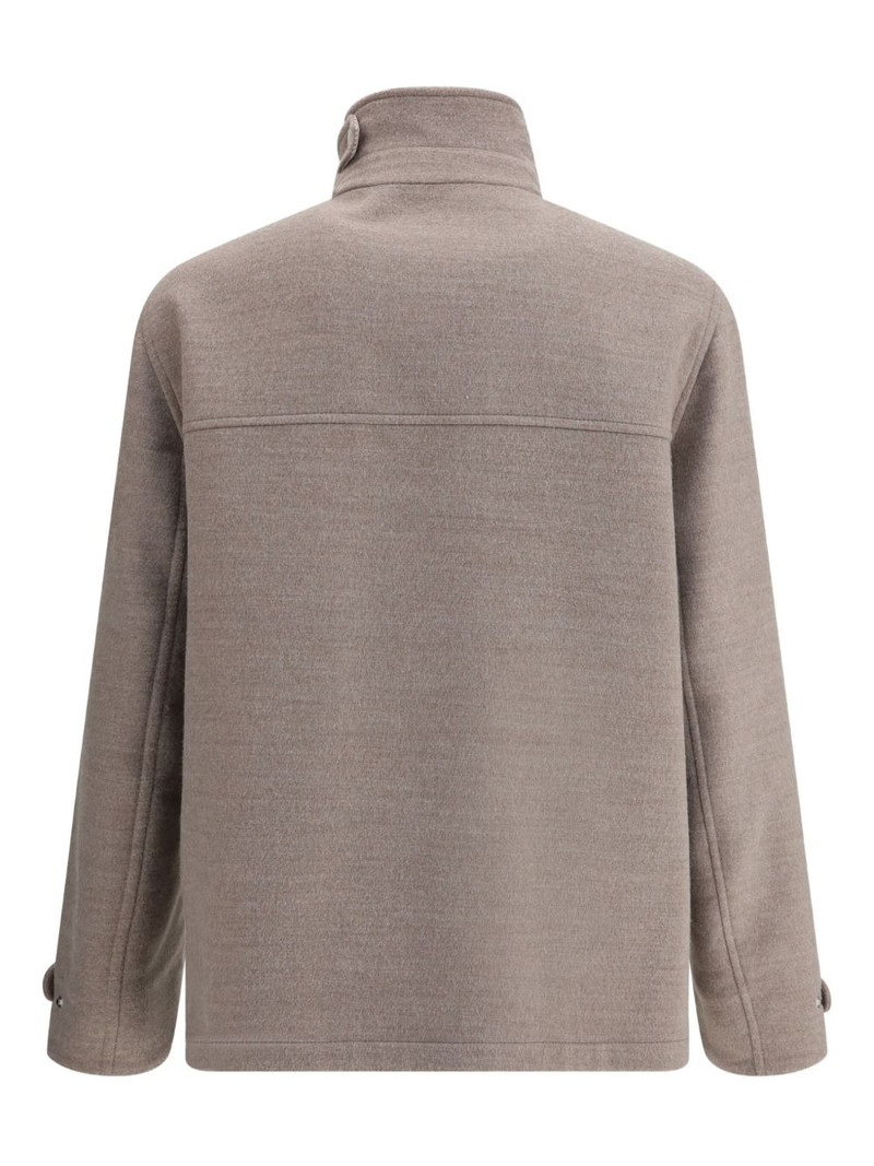 Brunello Cucinelli high-collar flap-pocket jacket outlook