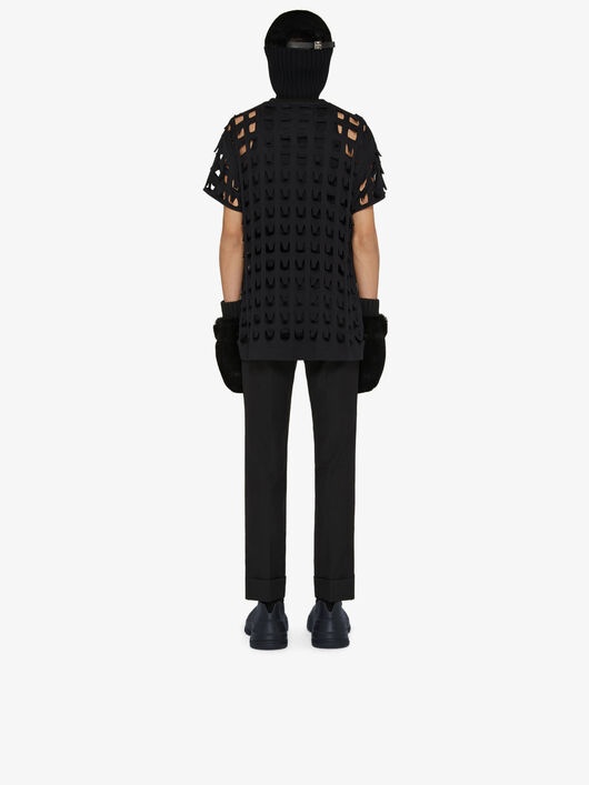 GIVENCHY MMW OVERSIZED T-SHIRT IN PERFORATED JERSEY - 3