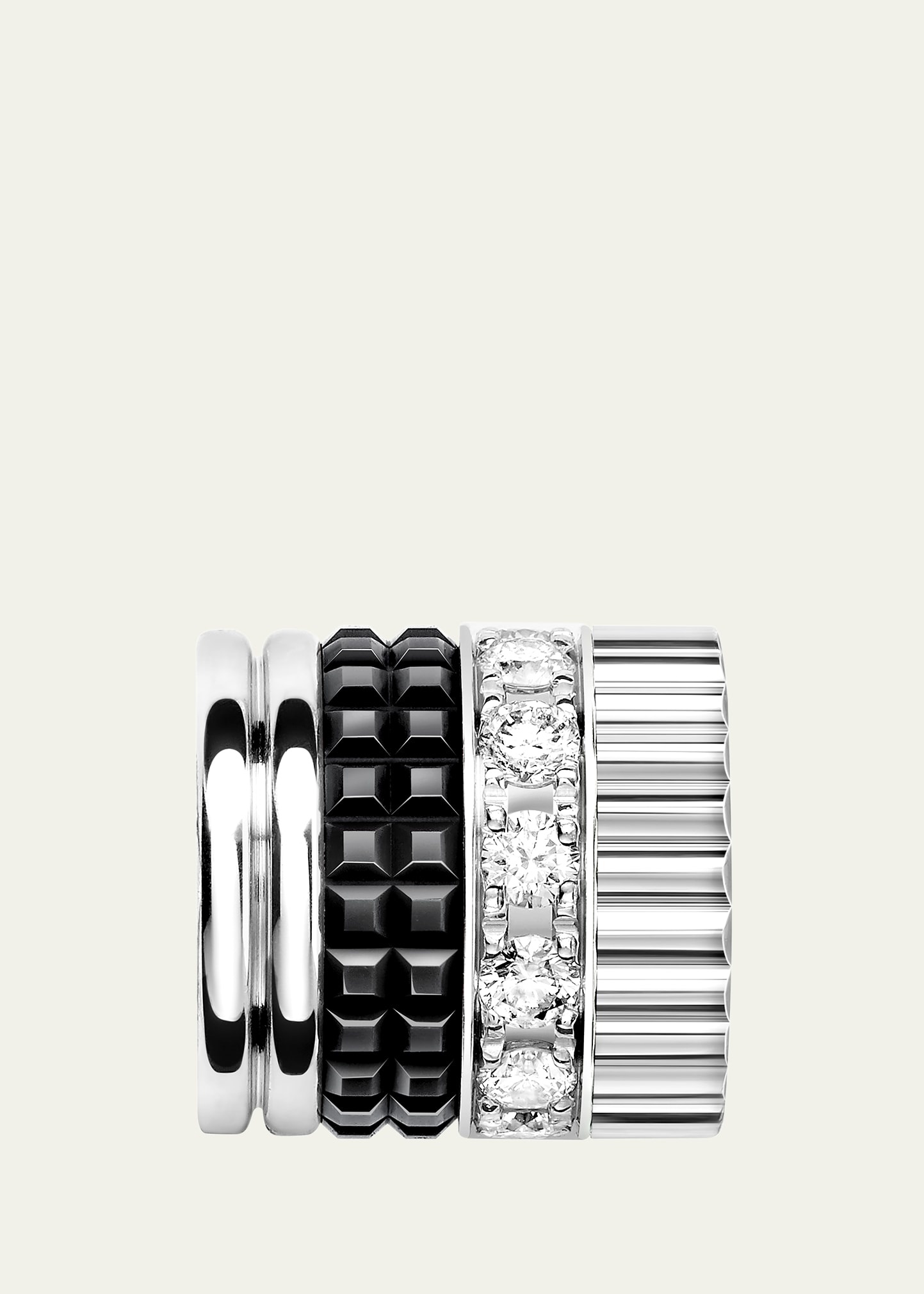 Quatre Black Edition Small 18K White Gold Tie Necklace - 3