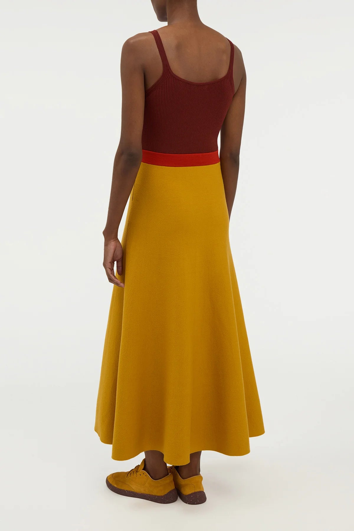 Flaminius Knit Midi Dress in Golden Birch Merino Wool - 5