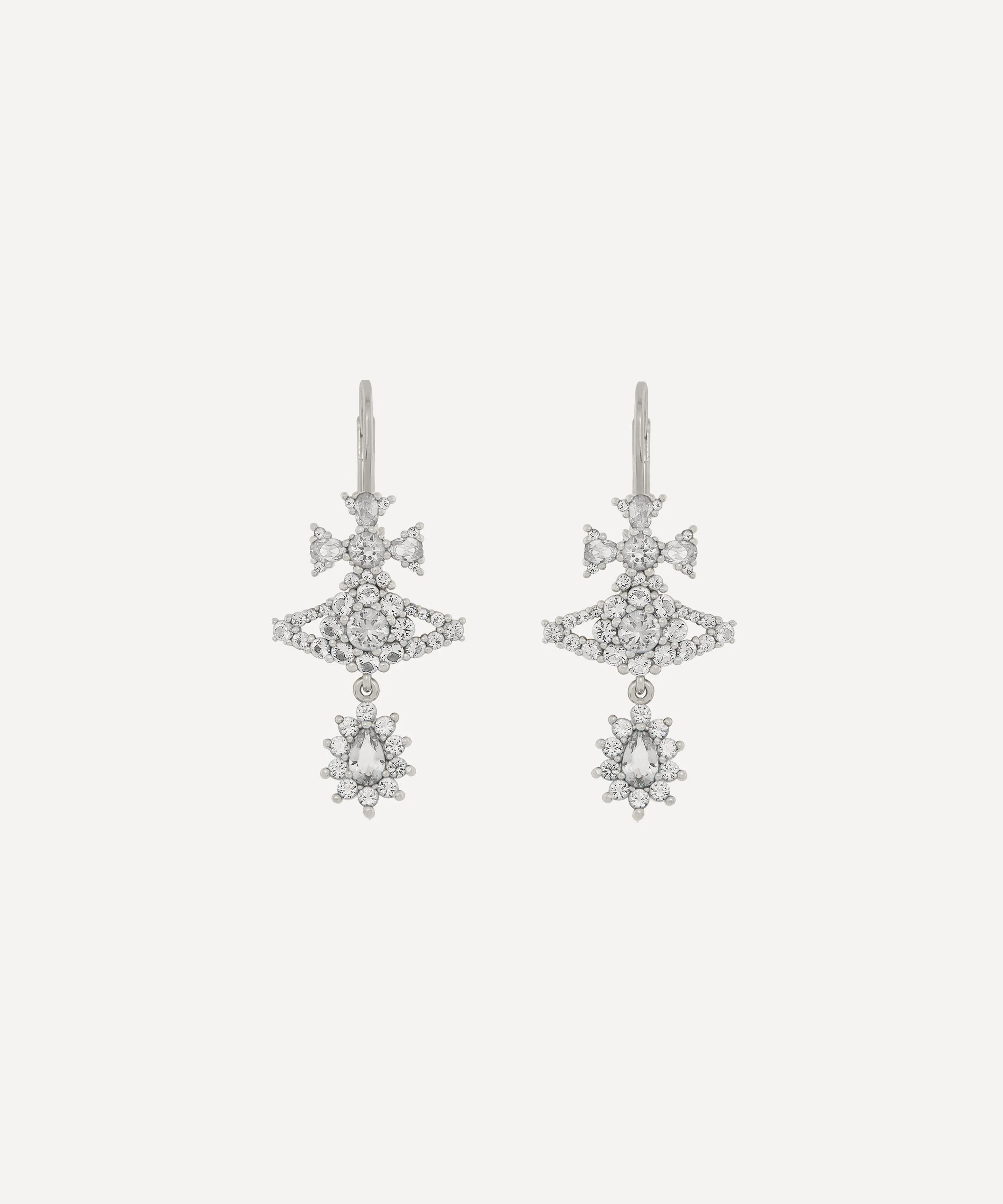 Platinum-Tone Masha Huggie Drop Earrings - 1
