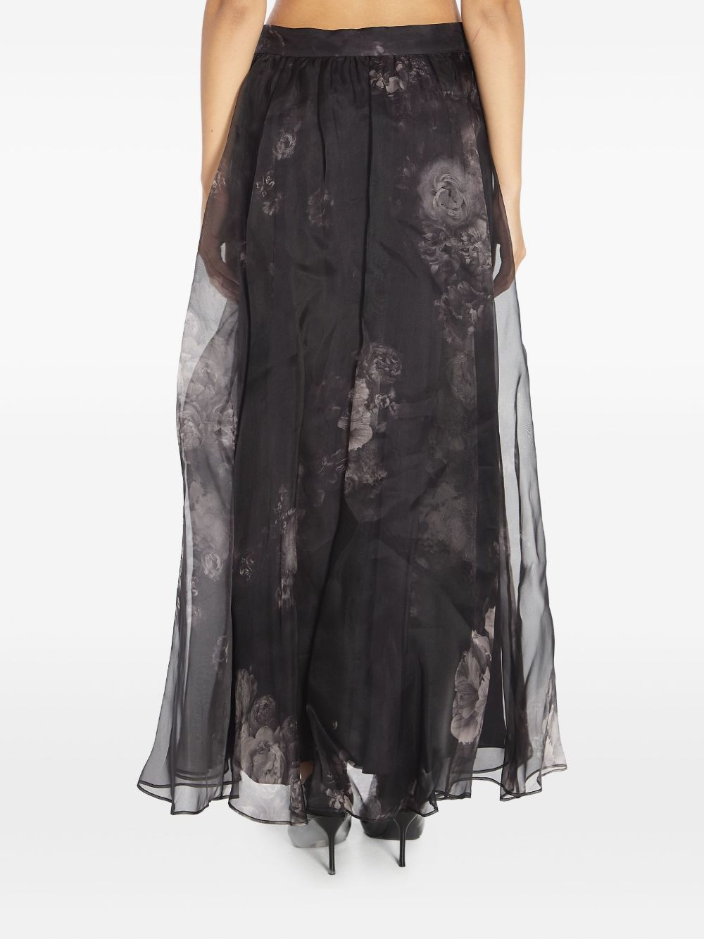 floral-print gathered midi skirt - 5