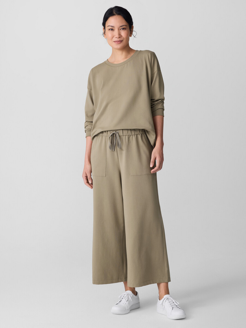 EILEEN FISHER Pima Cotton Stretch Jersey Wide-Leg Pant outlook
