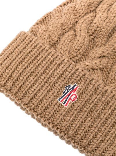 Moncler Grenoble logo-patch virgin wool beanie outlook
