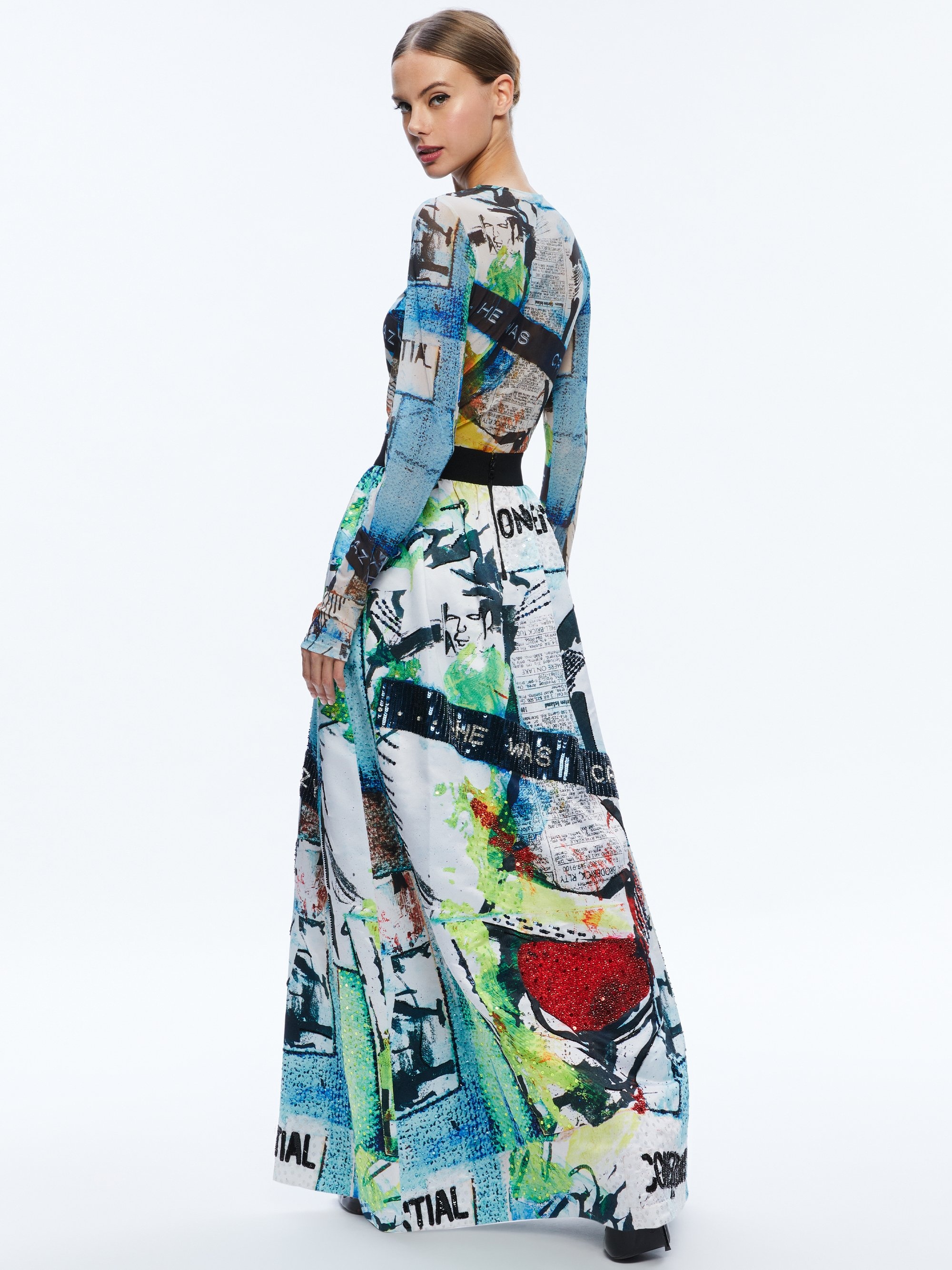 A+O X BASQUIAT TINA EMBELLISHED MAXI SKIRT - 3