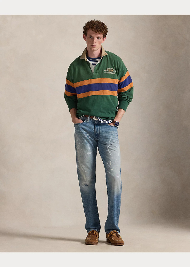 Vintage Fit Embroidered Rugby Shirt 3