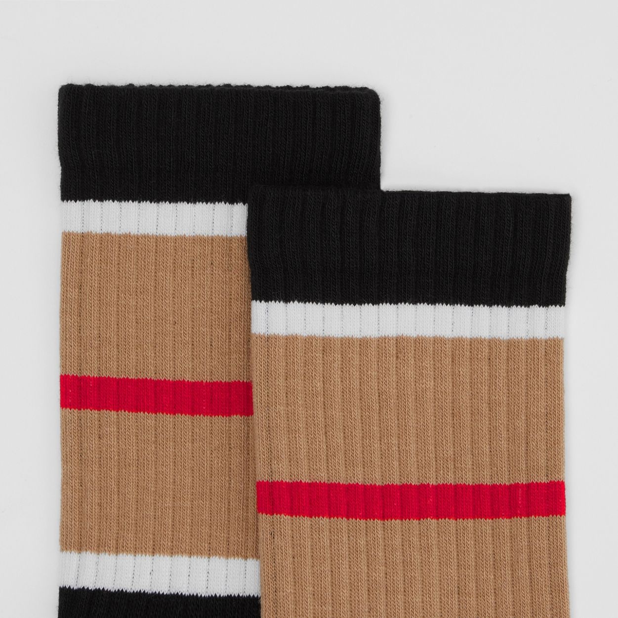 Stripe Detail Stretch Cotton Blend Socks - 2