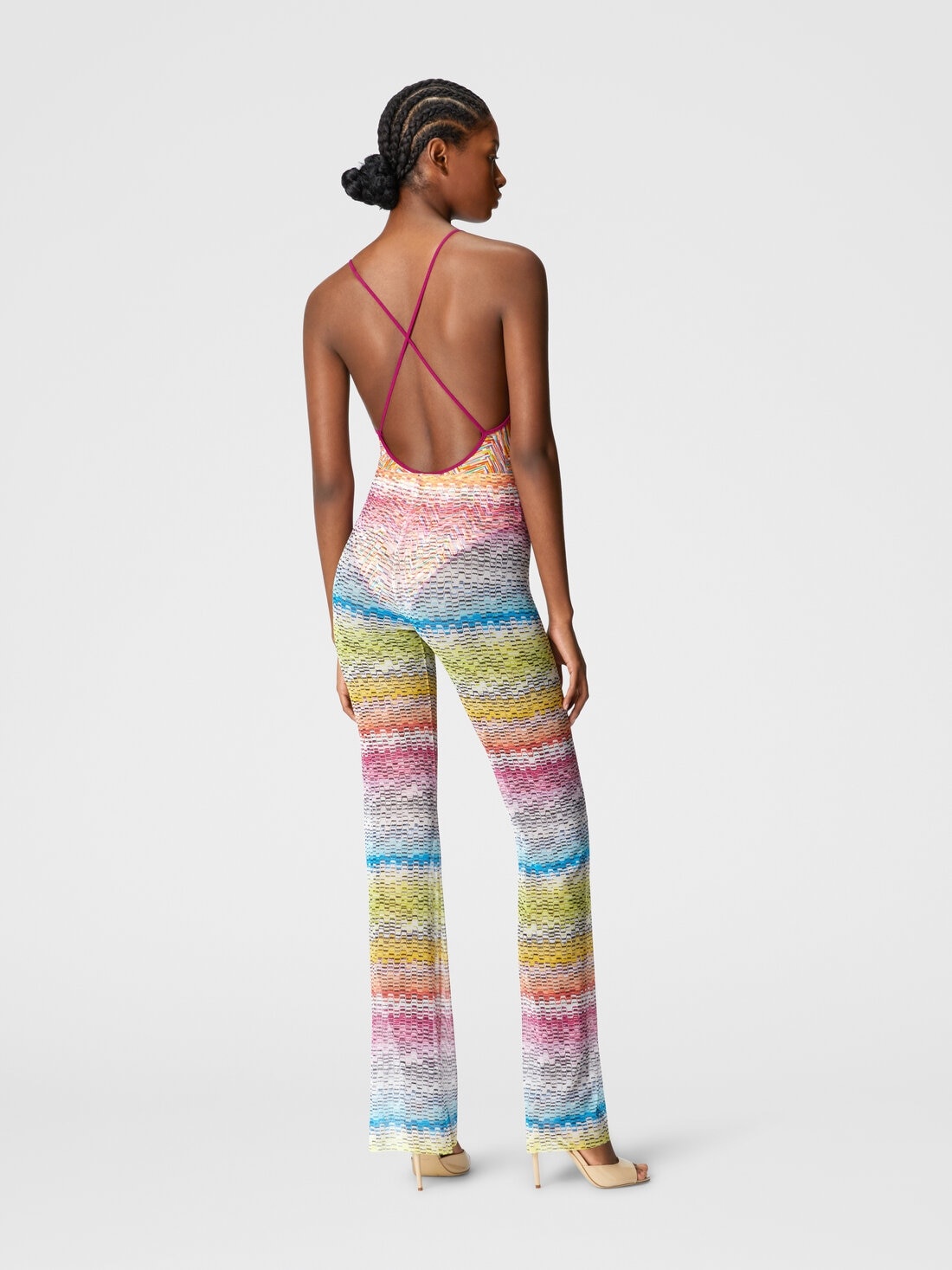 Straight trousers in printed tulle - 3