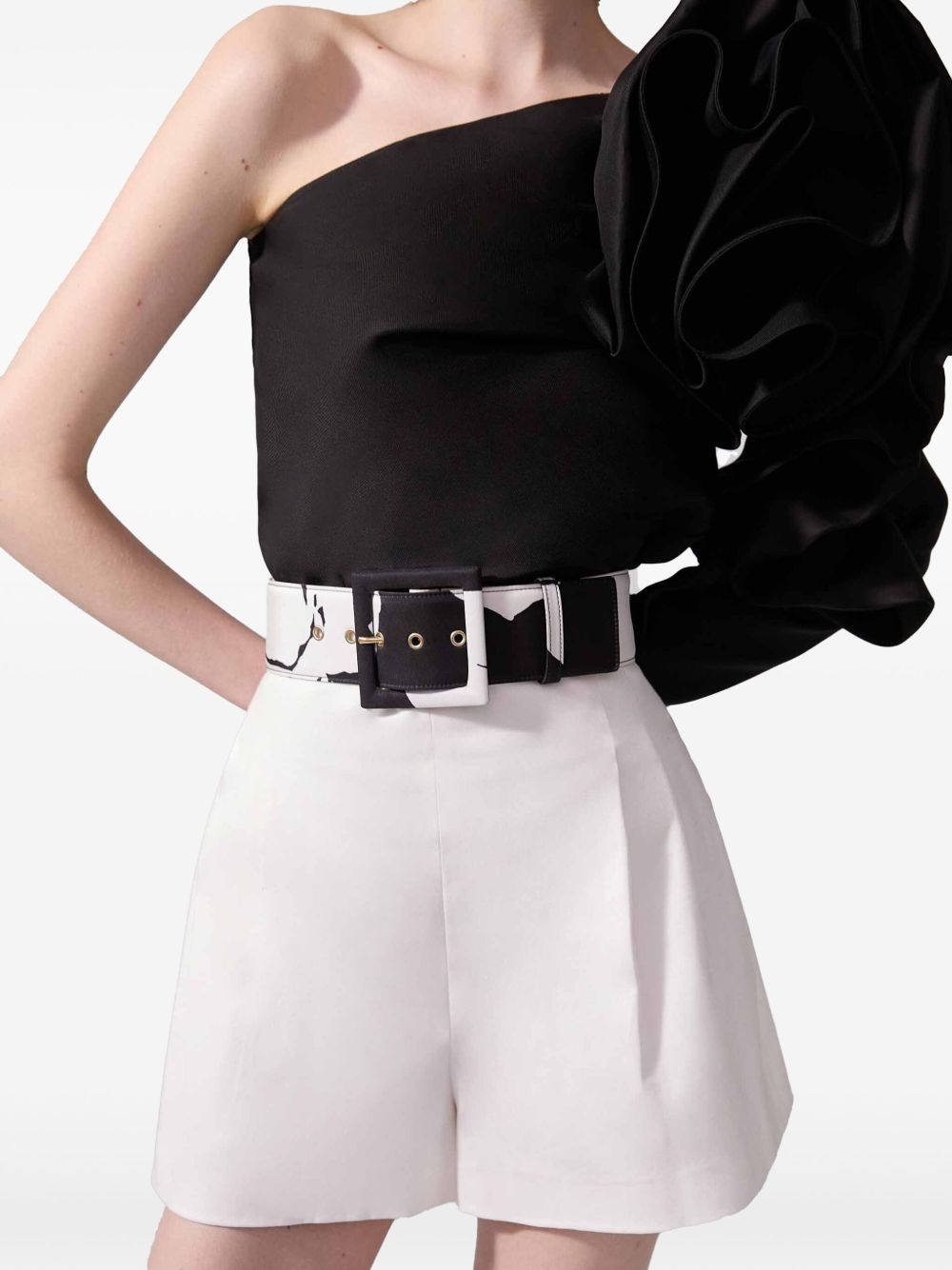 tie-detail high-waisted shorts - 4