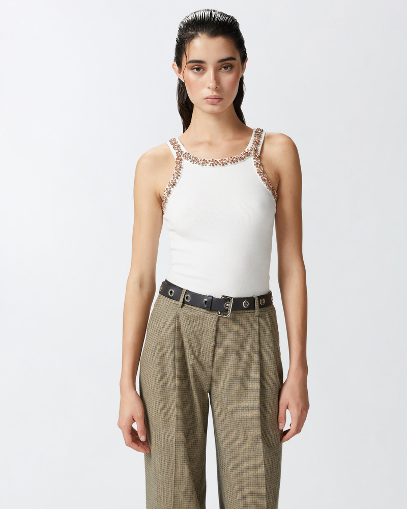 PINKO VEST TOP WITH SHINY EMBROIDERY outlook