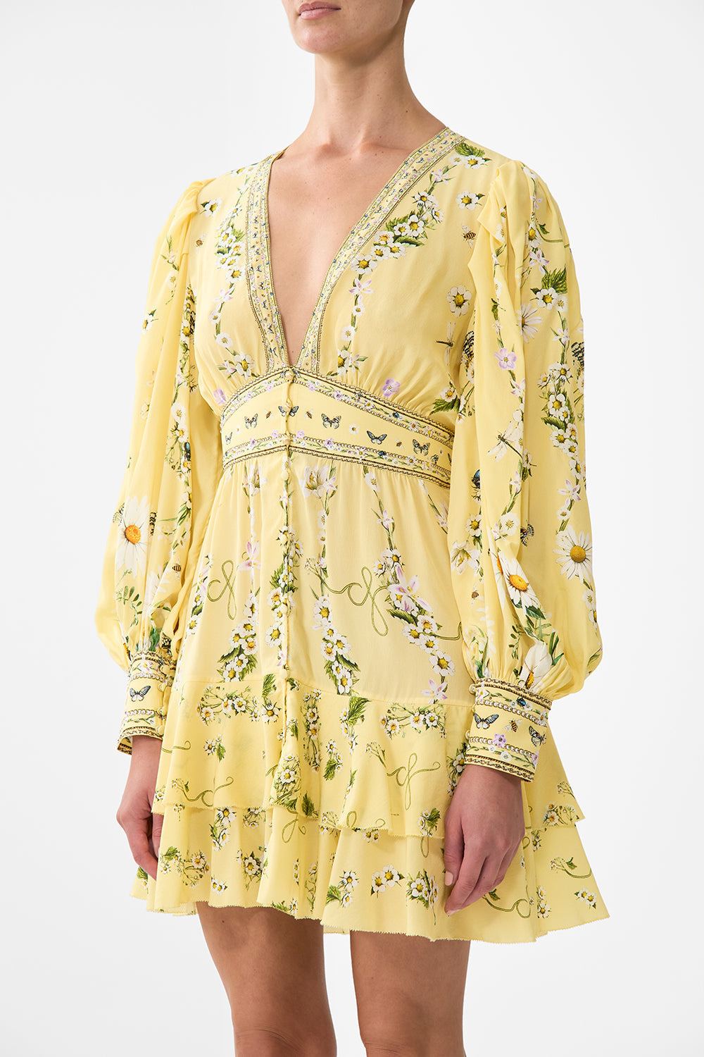 BUTTON FRONT FRILL DRESS - 5