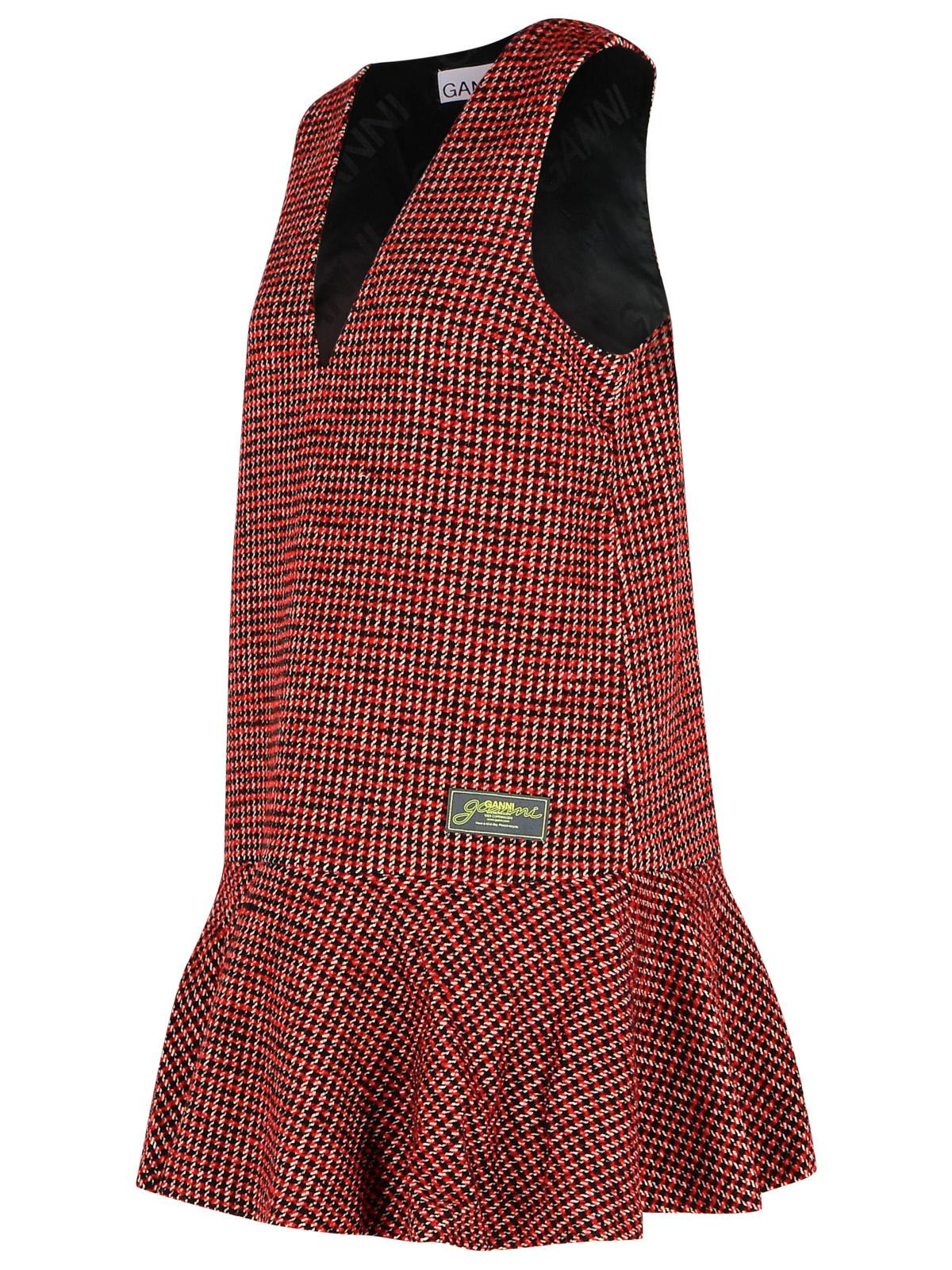 Ganni Red Wool Blend Dress Women - 2