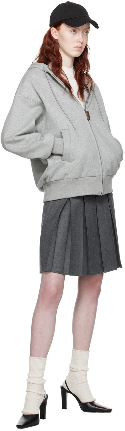 Fax Copy Express * Gray Pleated Midi Skirt | REVERSIBLE