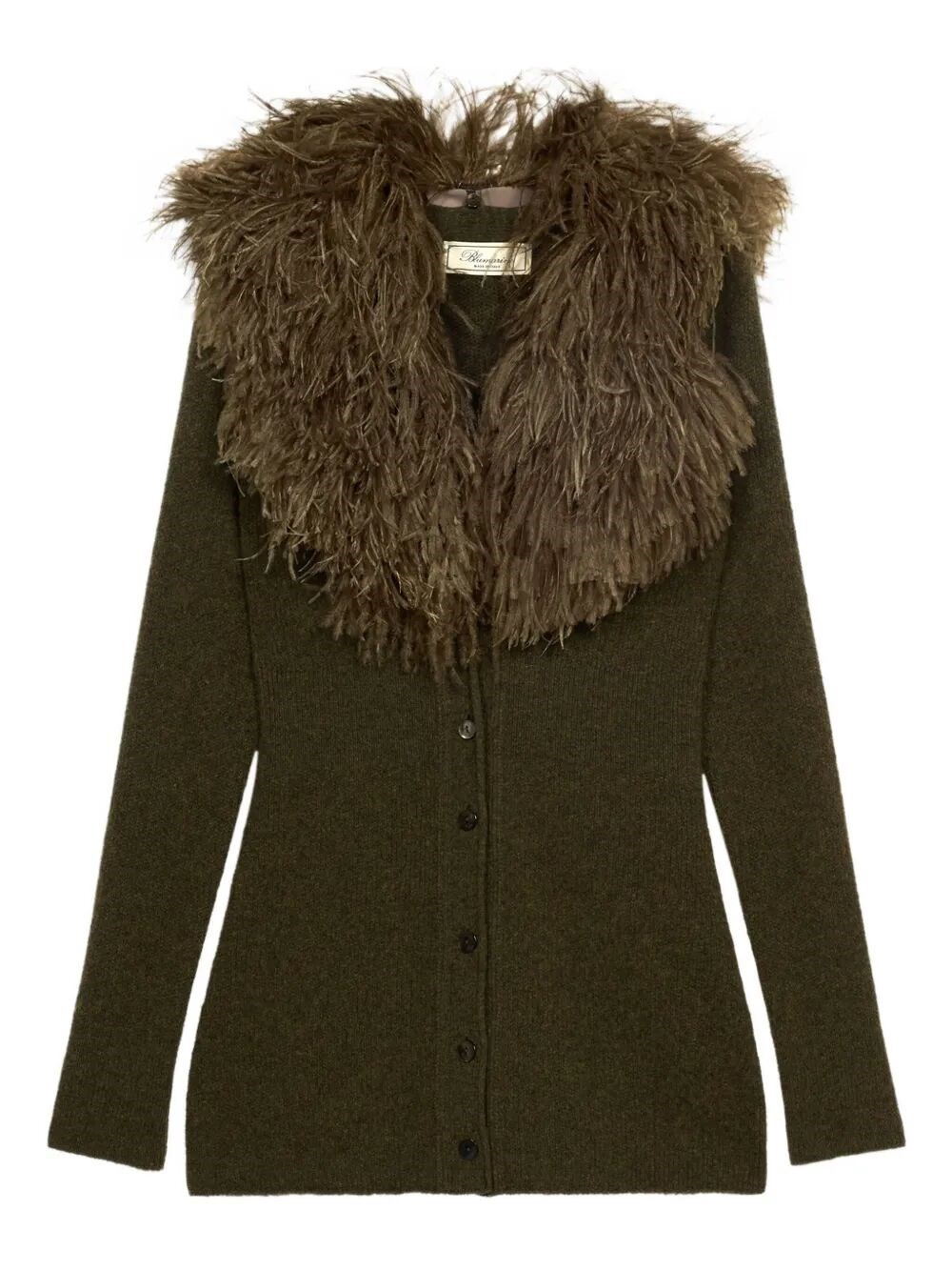 Indulge in the luxurious charm of the 'KNITTED CARDIGAN' from the distinguished brand BLUMARINE. Thi - 1