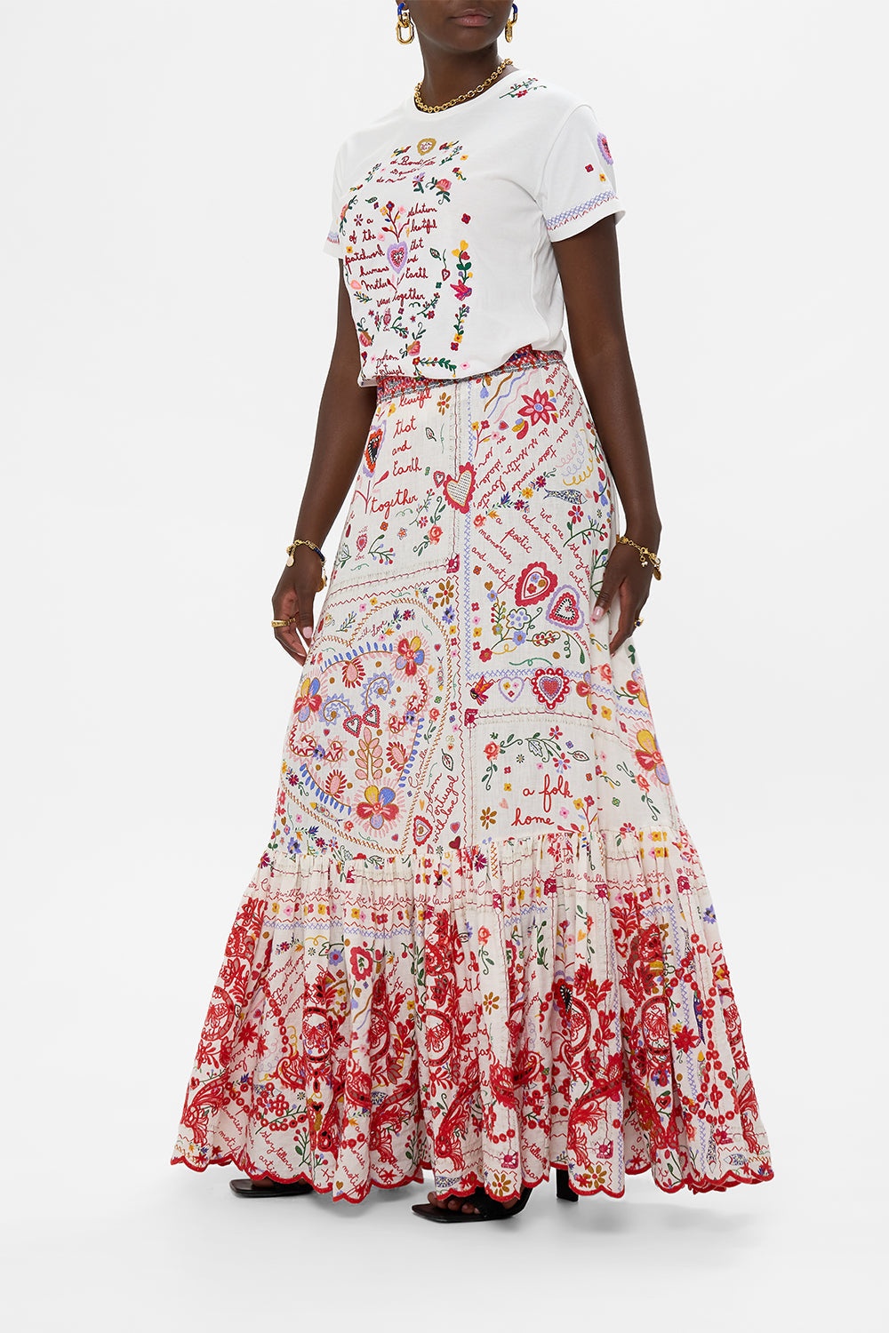 MAXI SKIRT WITH RUFFLE HEM - 4
