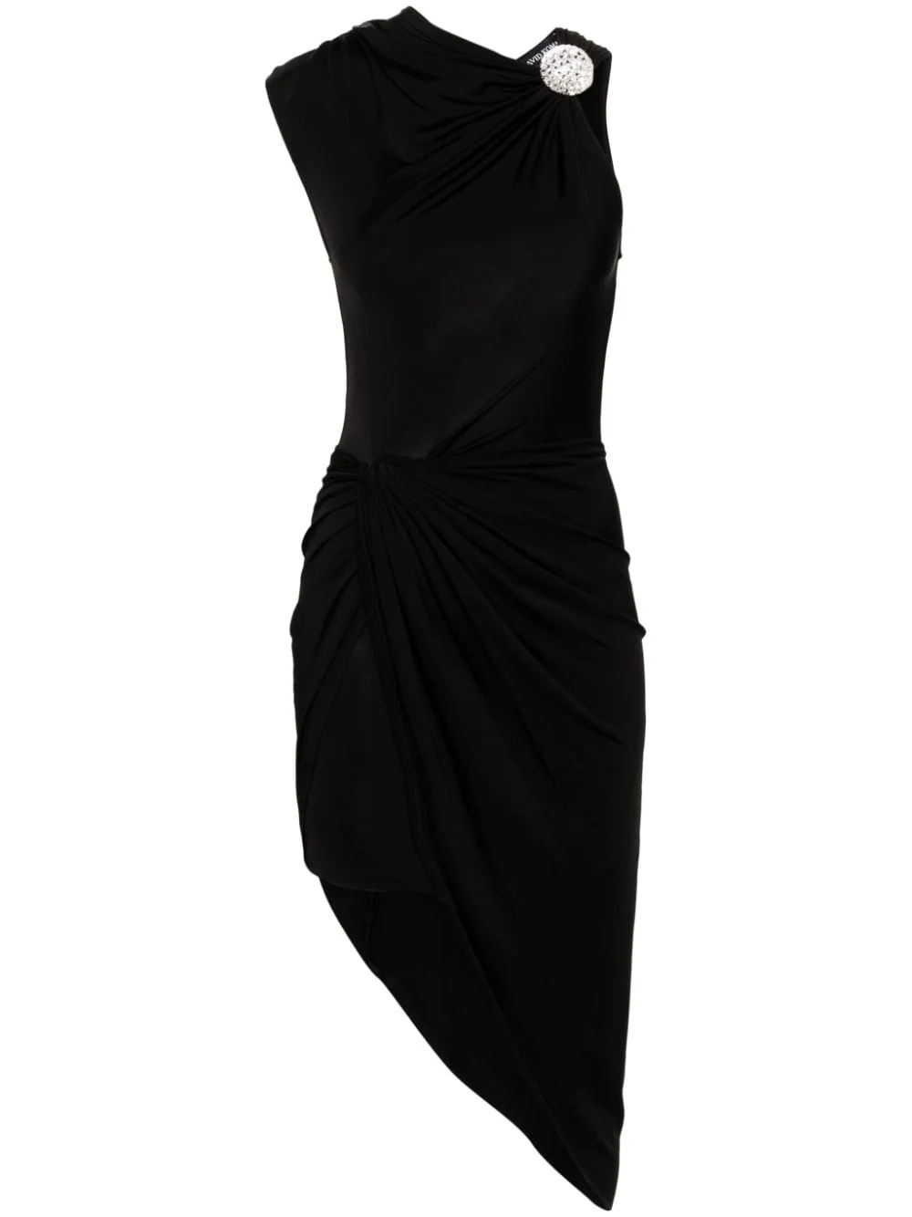 satin draped midi dress - 1