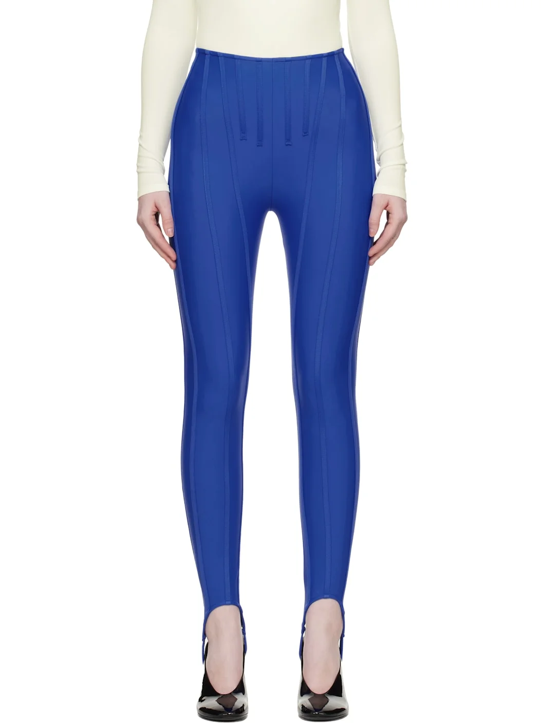 SSENSE Exclusive Blue Corseted Leggings - 1