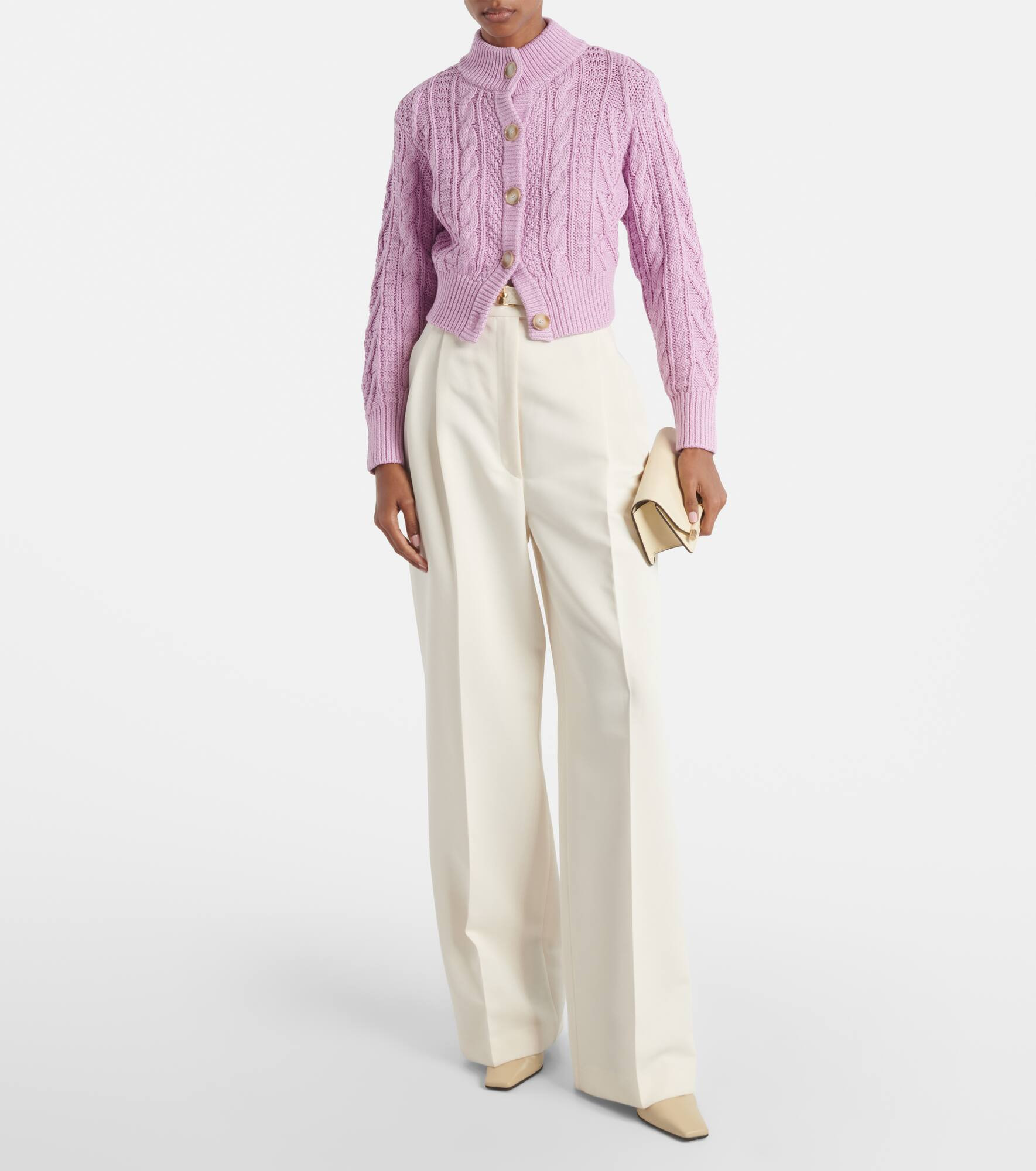 Aleph cable-knit cropped cotton cardigan - 2
