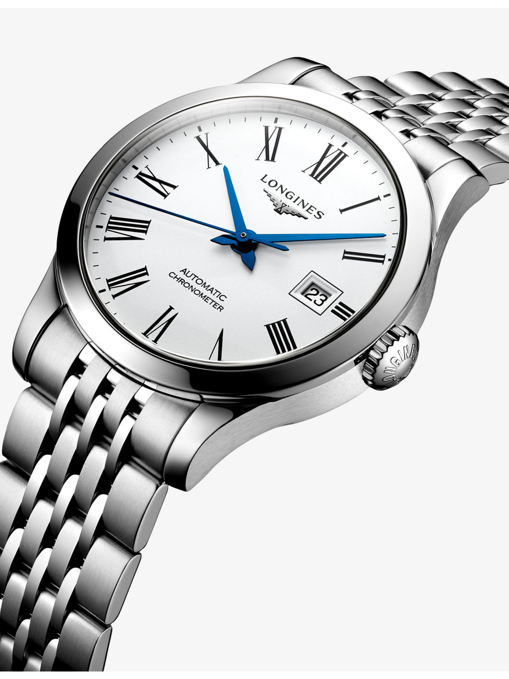 L2.321.4.11.6 Record Blue Steel Hands 30mm Stainless-Steel Automatic Watch - 2