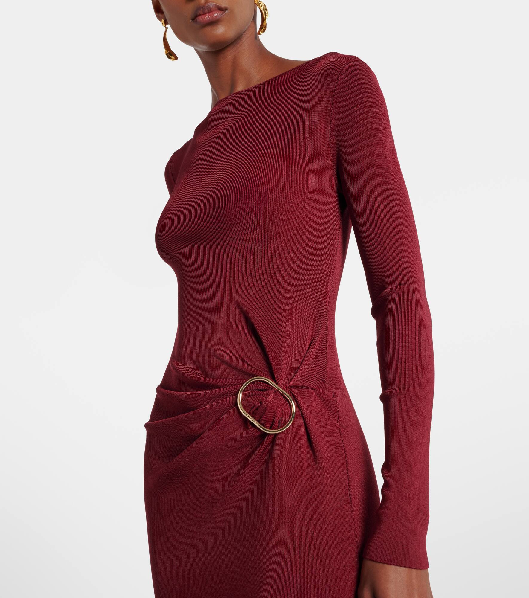 Gathered jersey maxi dress - 4