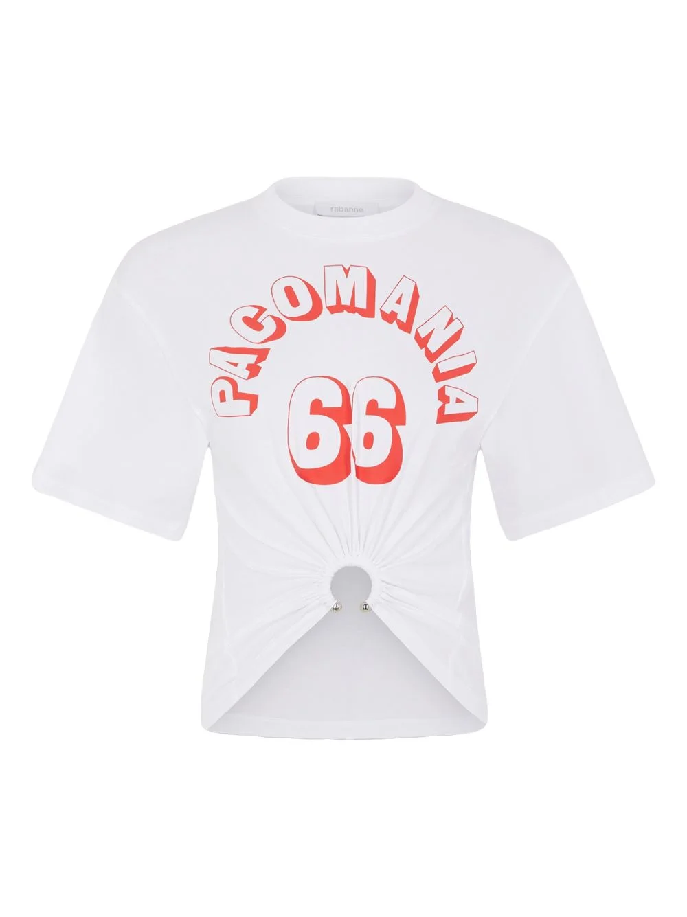 printed piercing cotton t-shirt - 1