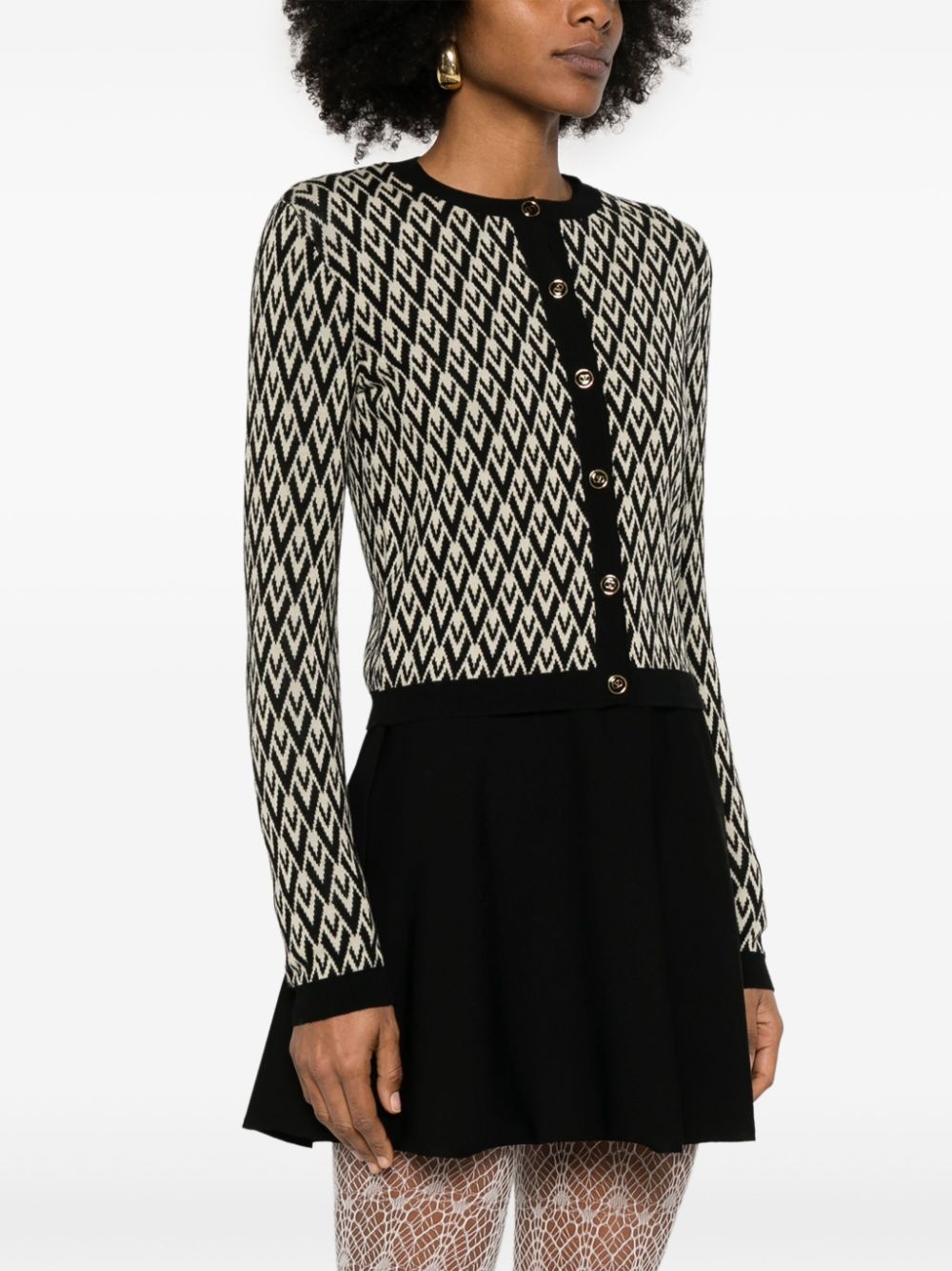 Toute la V-jacquard cardigan - 3