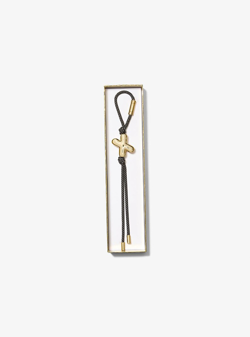 MICHAEL KORS Initial Gold-Tone and Speckled Cord Bag Charm outlook