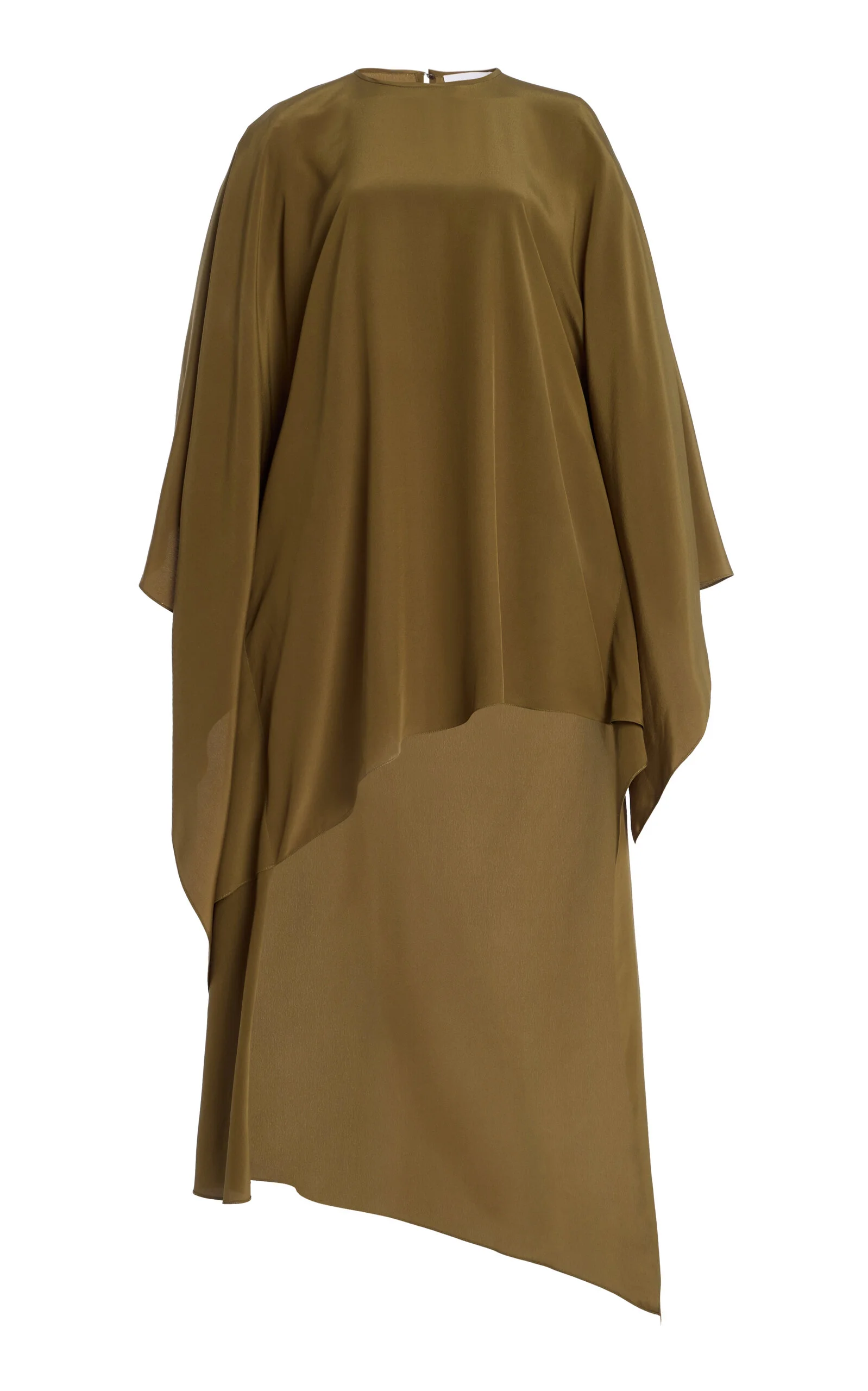 Asymmetric Silk Crepe de Chine Caftan Top - 1