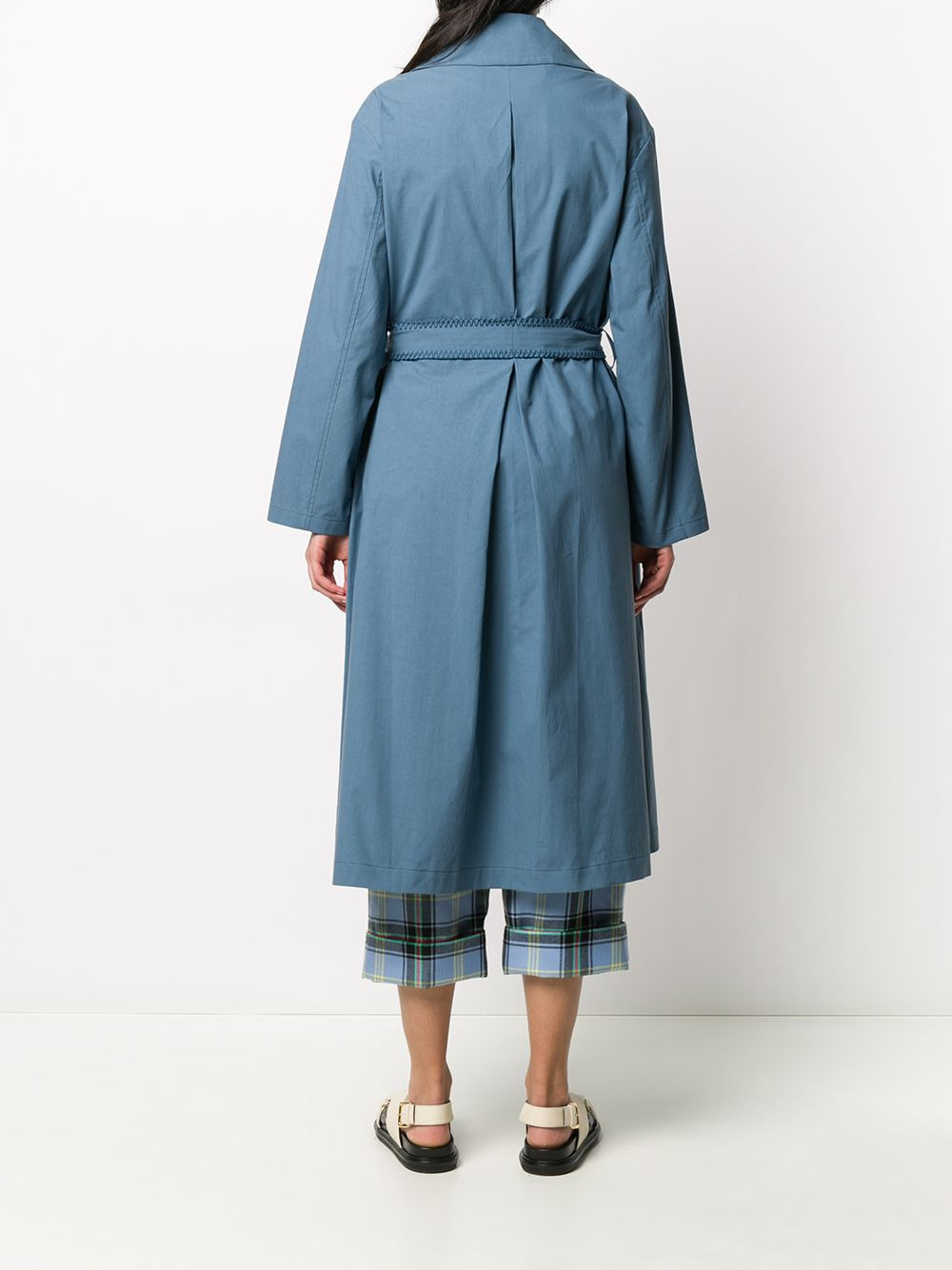 long sleeve belted trench coat - 4