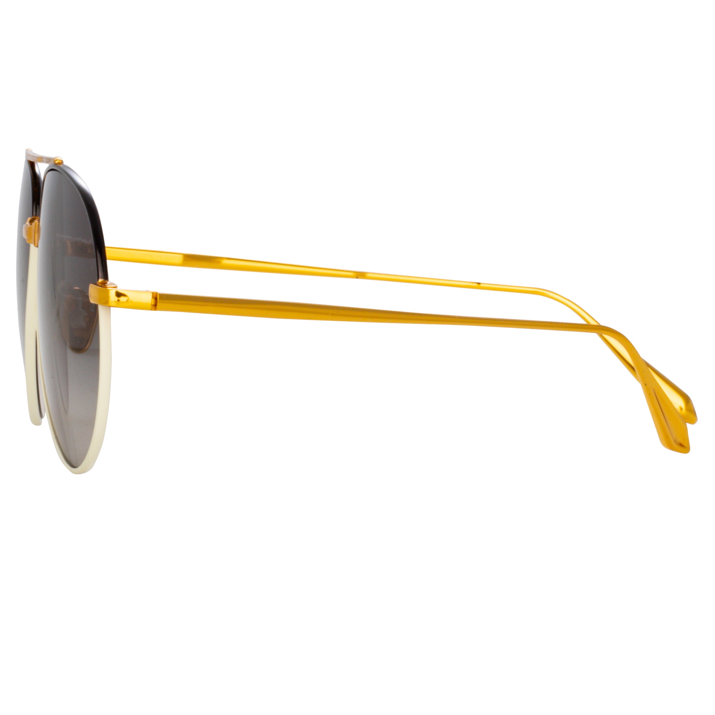 MARCELO AVIATOR SUNGLASSES IN BLACK AND CREAM - 3