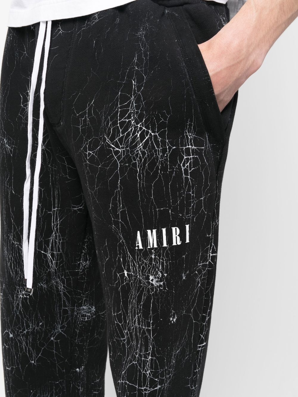 cracked-dye logo track pants - 5