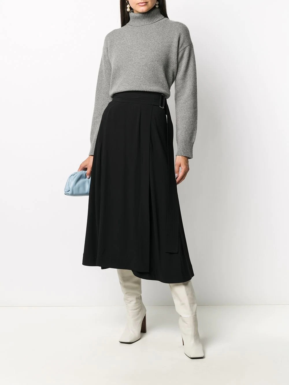 cutout-back midi skirt - 2