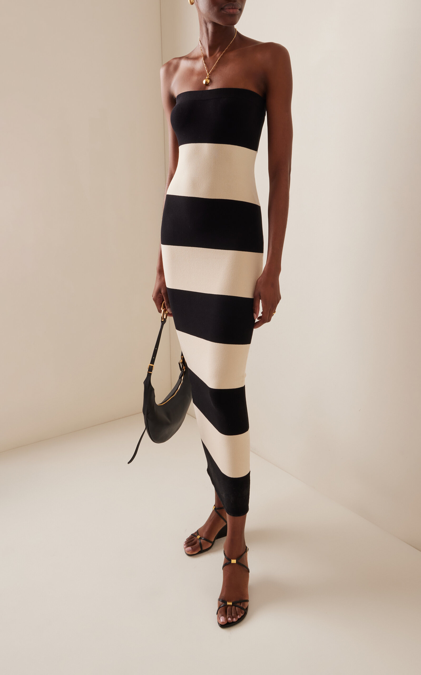 Exclusive Theo Striped Jersey Strapless Maxi Dress stripe - 3