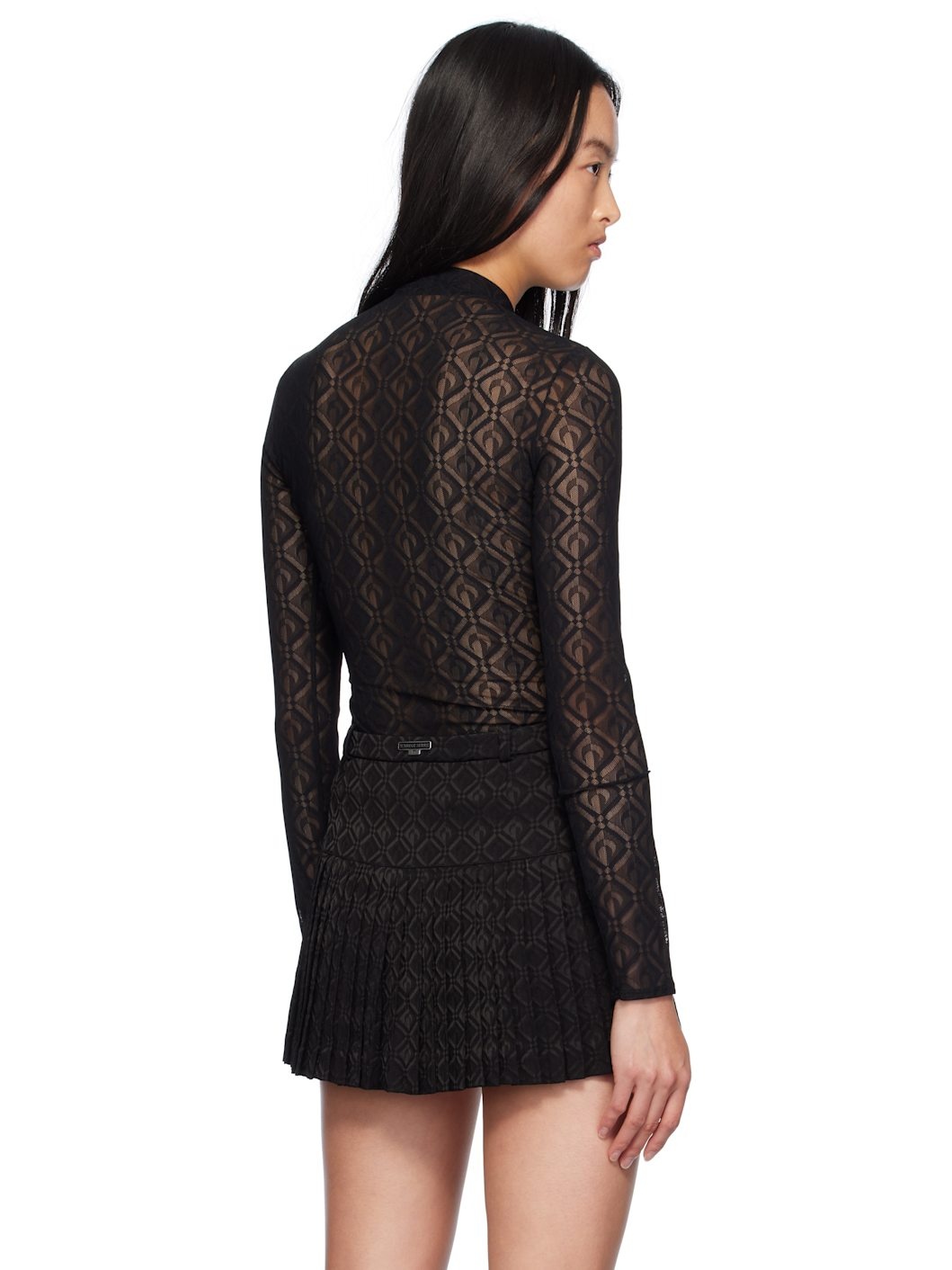 Black Moon Diamond Mesh Second Skin Top - 3
