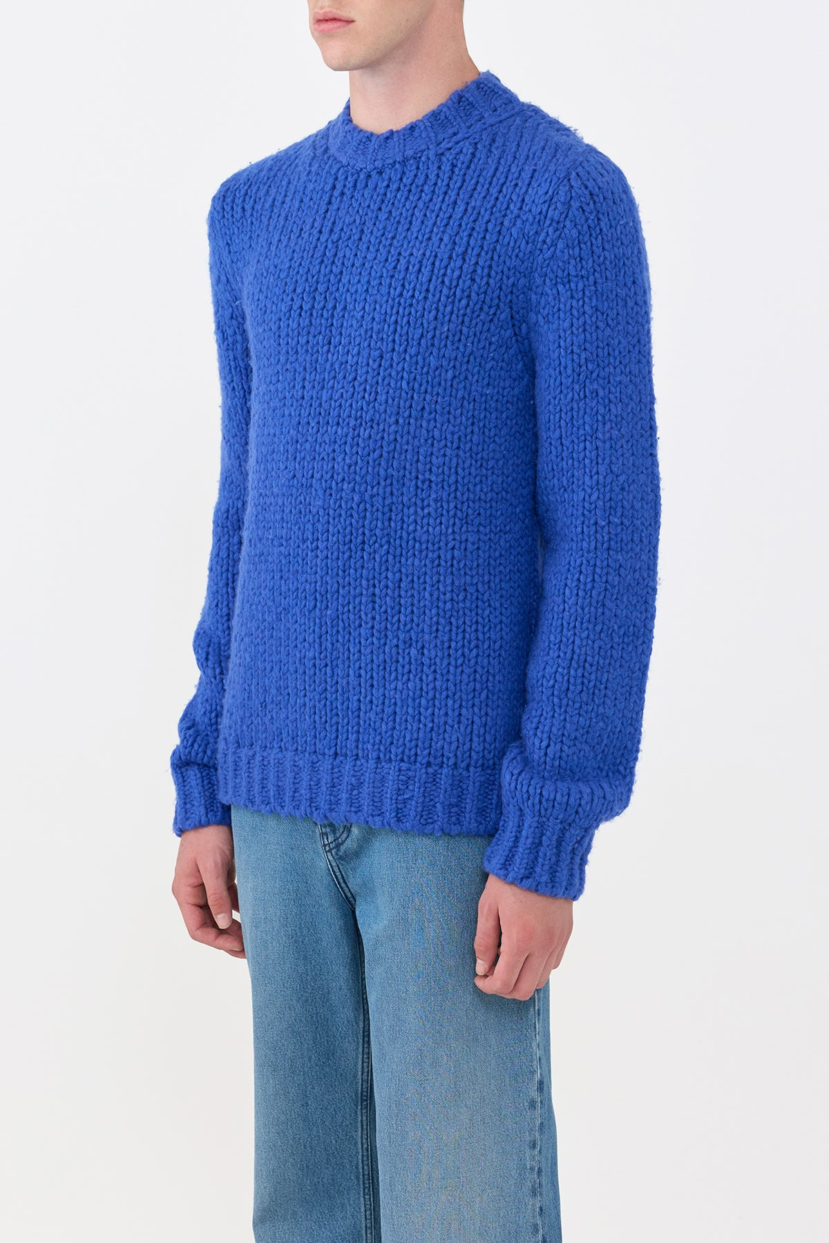 Lawrence Knit Sweater in Cobalt Welfat Cashmere - 3