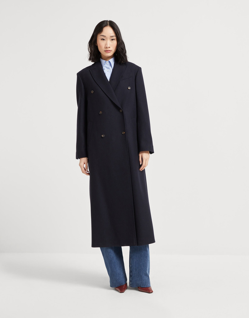 Lightweight wool cloth coat with monili - 1