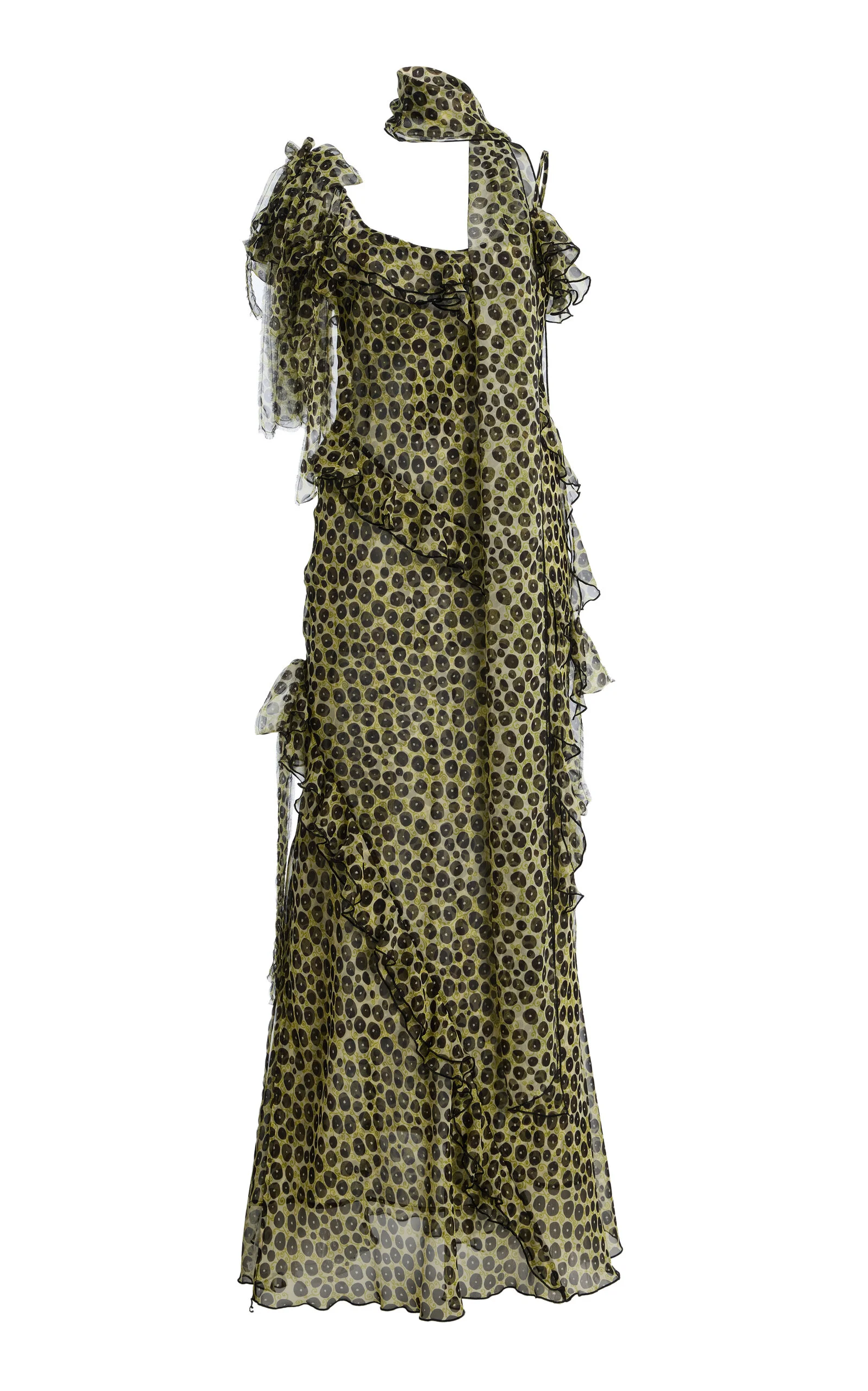 Monica Ruffled Devoré Chiffon Maxi Dress multi - 1