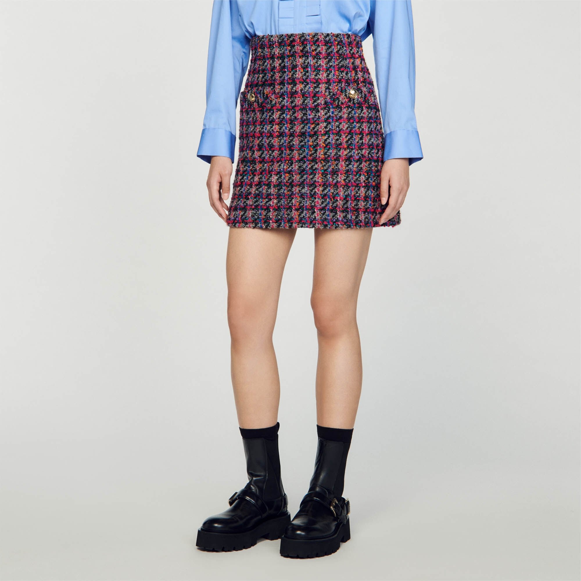 SHORT TWEED SKIRT - 5