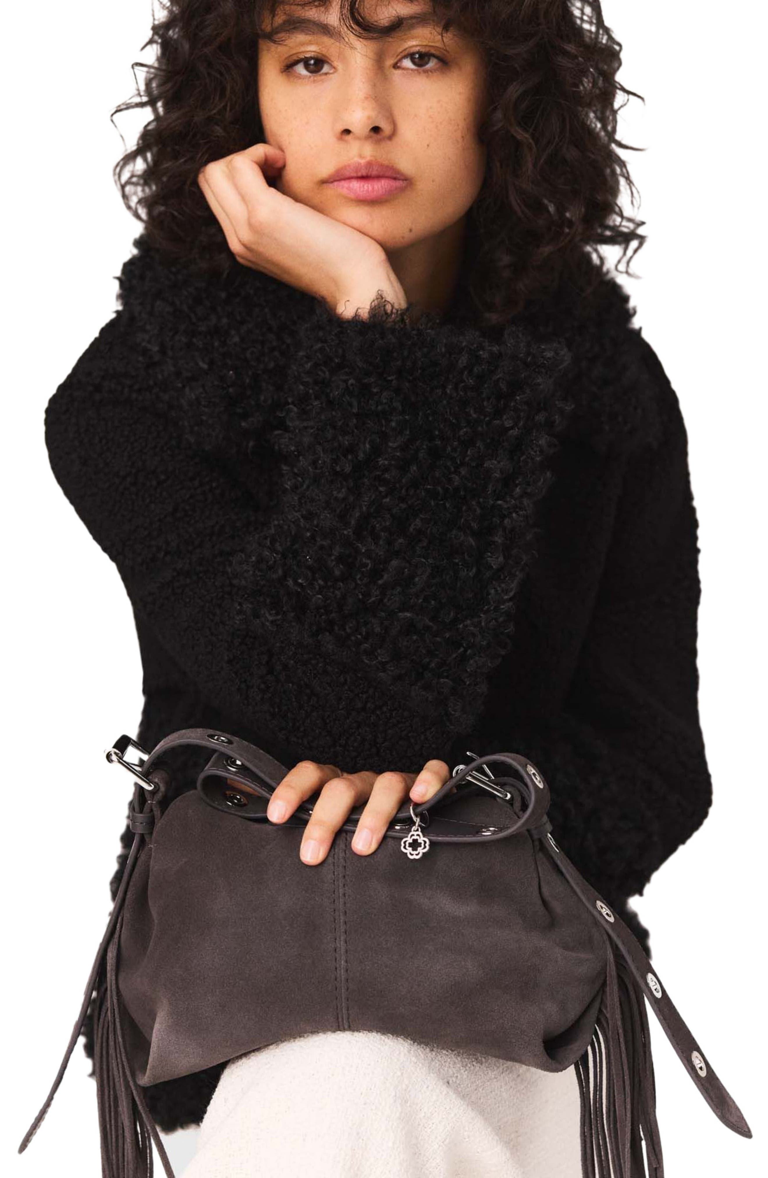 maje Curly jacket in Black at Nordstrom - 7